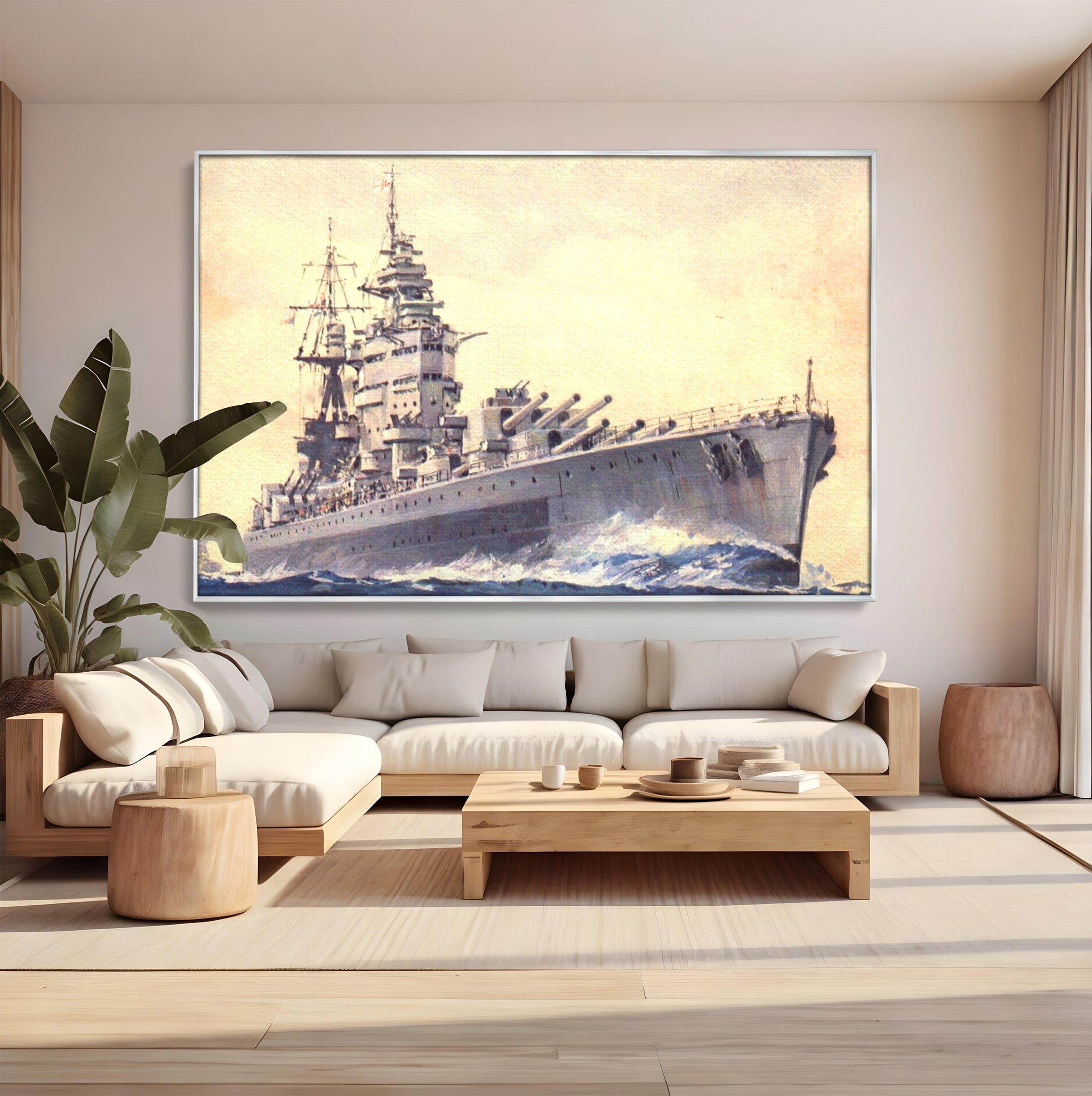 Tablou Canvas Premium LuxCanva® PI1185, HMS Nelson- Forta Marilor, Vas, Razboi, Marina, Istorie, Birou, Culori Vibrante