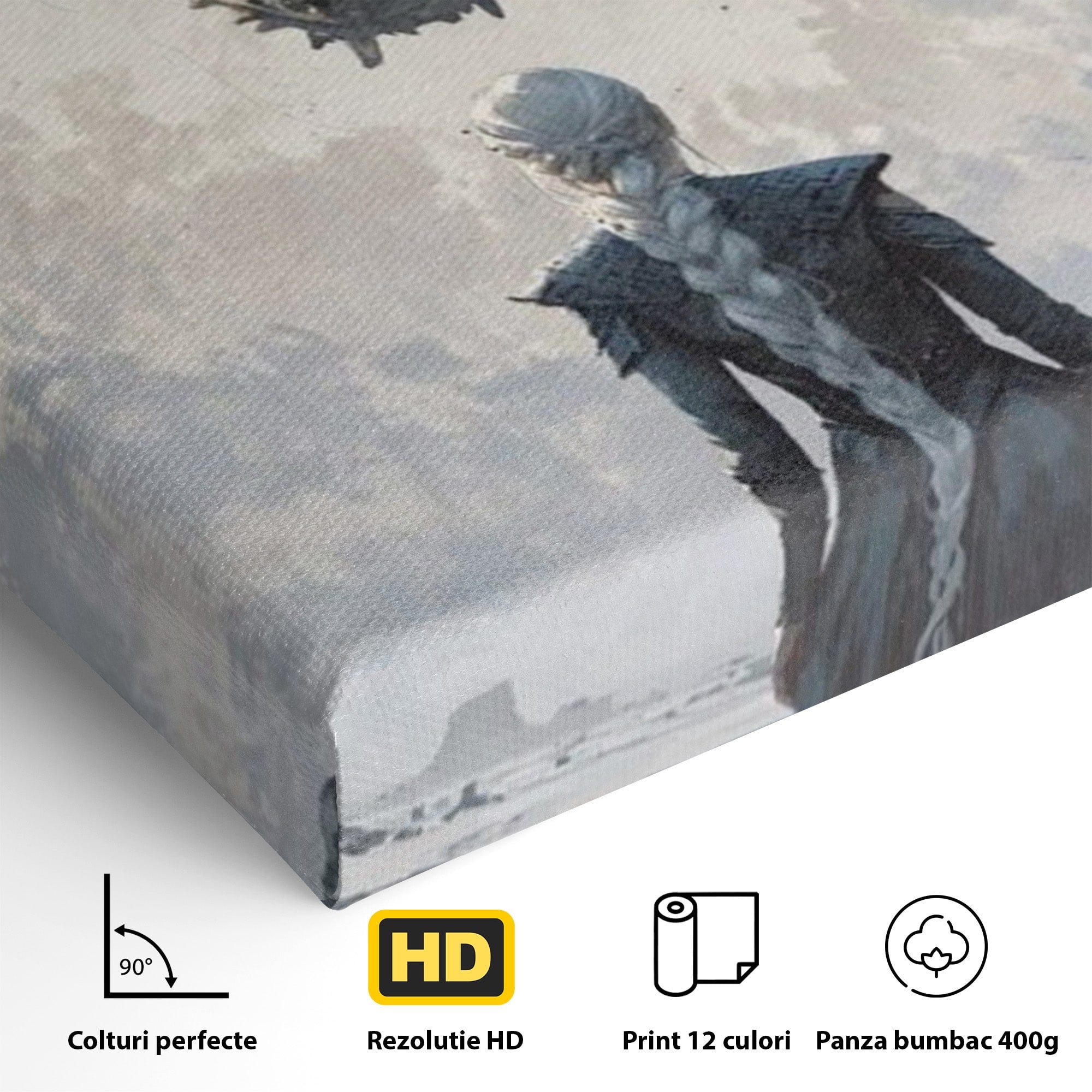 Tablou Canvas Premium LuxCanva® PI1186, Intalnire Cu Dragonul, Daenerys, Targaryen, Foc, Putere, Mama, Living, Culori Vibrante