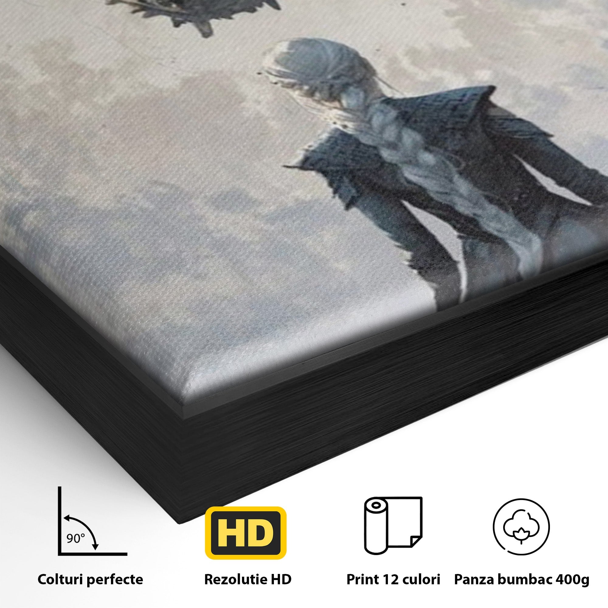 Tablou Canvas Premium LuxCanva® PI1186, Intalnire Cu Dragonul, Daenerys, Targaryen, Foc, Putere, Mama, Living, Culori Vibrante