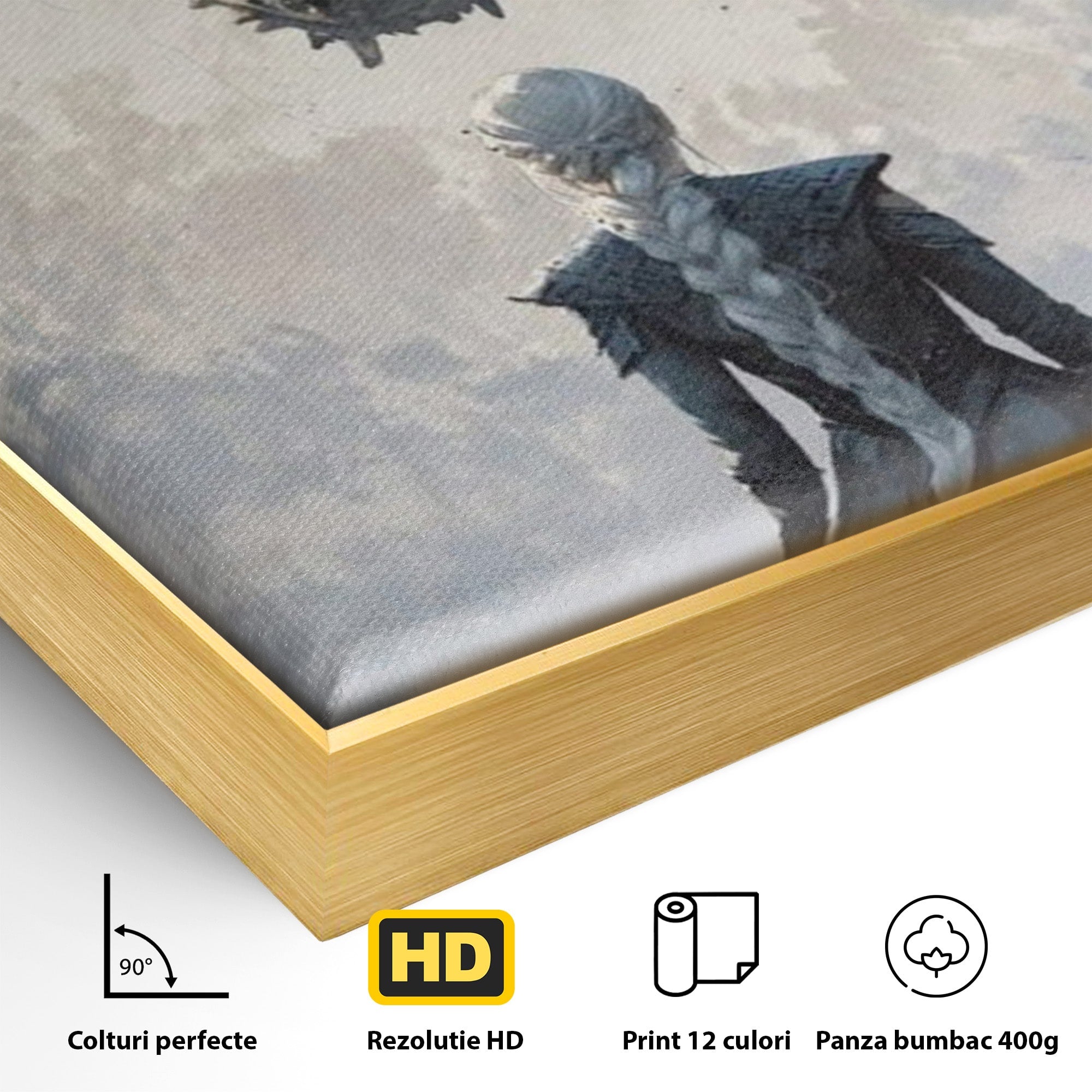Tablou Canvas Premium LuxCanva® PI1186, Intalnire Cu Dragonul, Daenerys, Targaryen, Foc, Putere, Mama, Living, Culori Vibrante