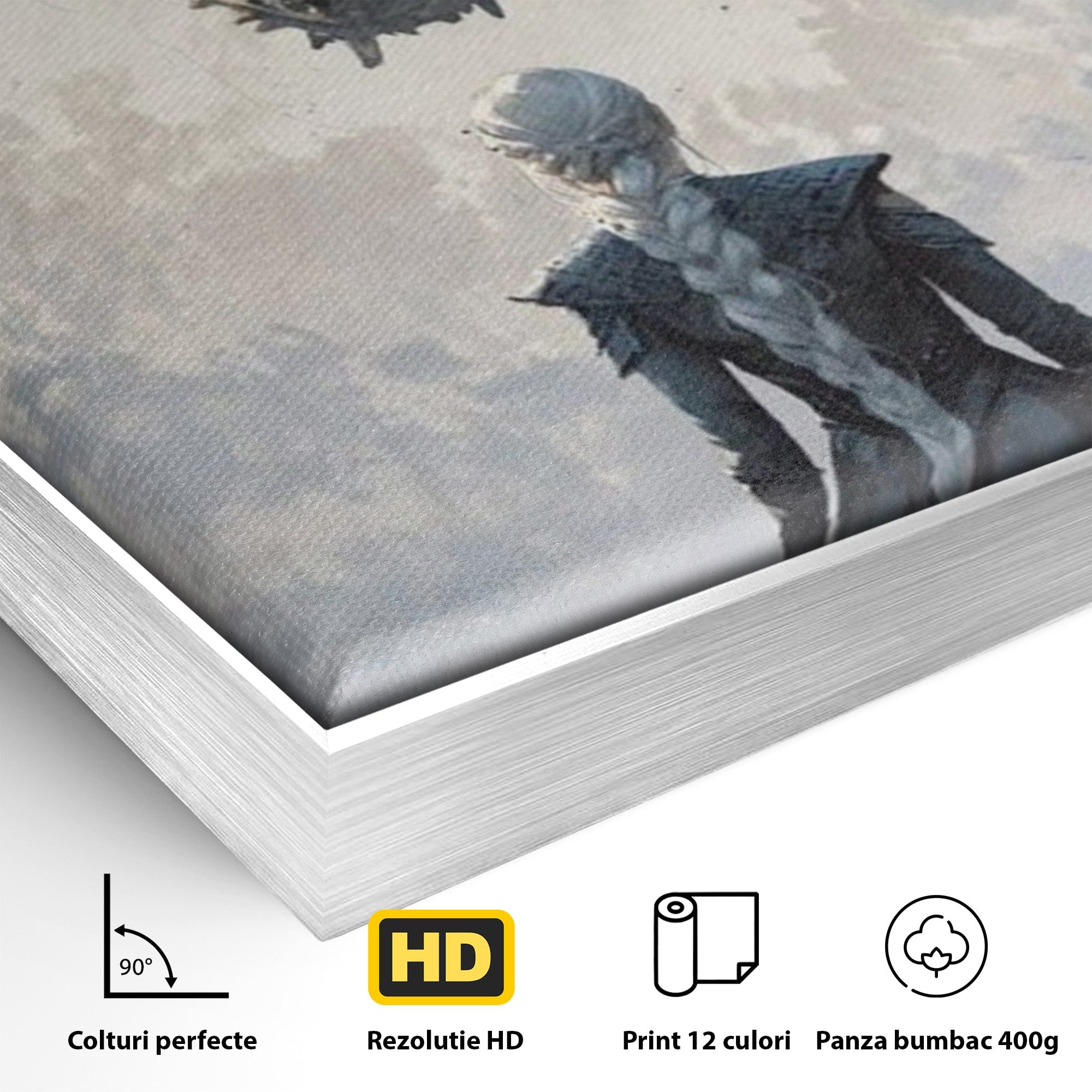 Tablou Canvas Premium LuxCanva® PI1186, Intalnire Cu Dragonul, Daenerys, Targaryen, Foc, Putere, Mama, Living, Culori Vibrante