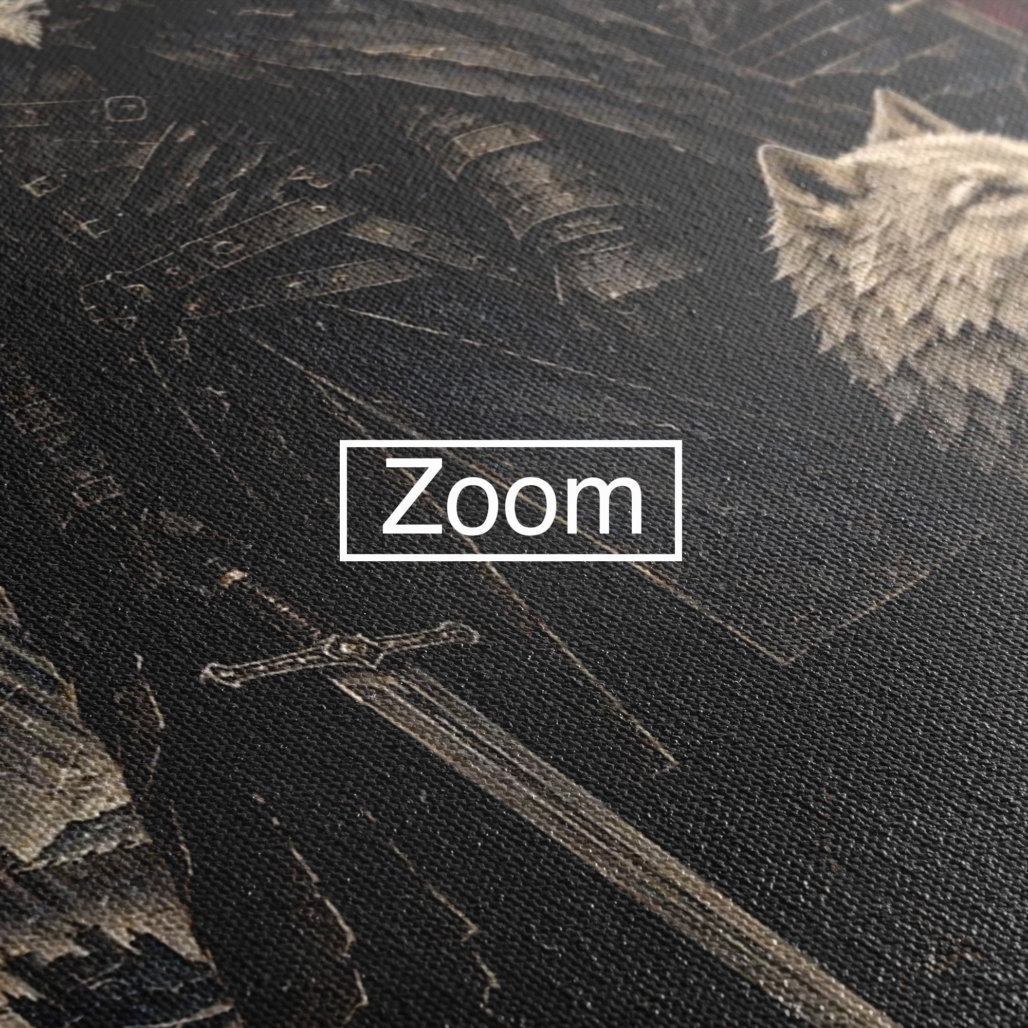 Tablou Canvas Premium LuxCanva® PI1187, Lordul Nordului, Jon Snow, Lup, Alb, Fantezie, Stark, Living, Culori Vibrante