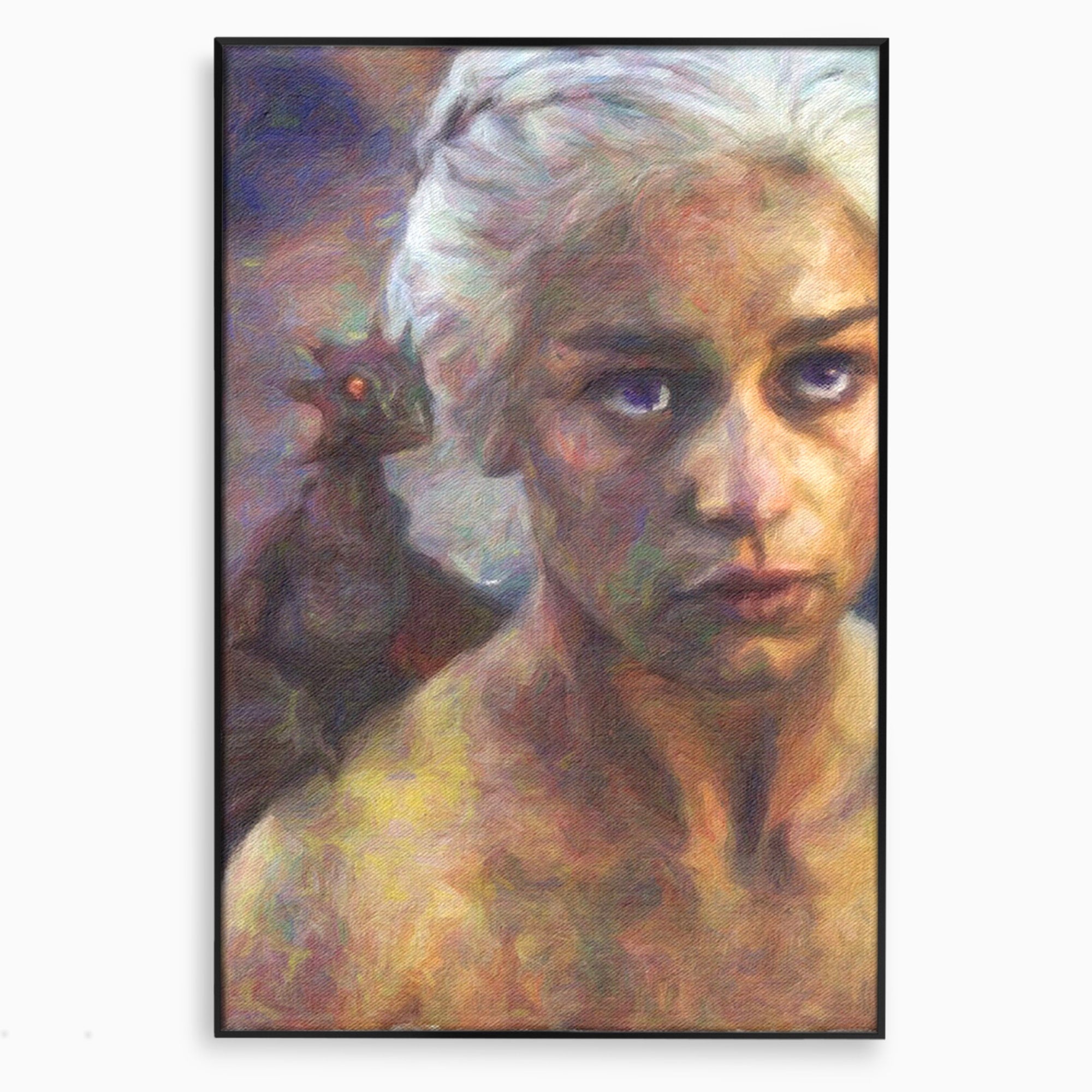 Tablou Canvas Premium LuxCanva® PI1188, Mostenirea Targaryen, Fantezie, Foc, Dragon, Fictiune, Living, Culori Vibrante