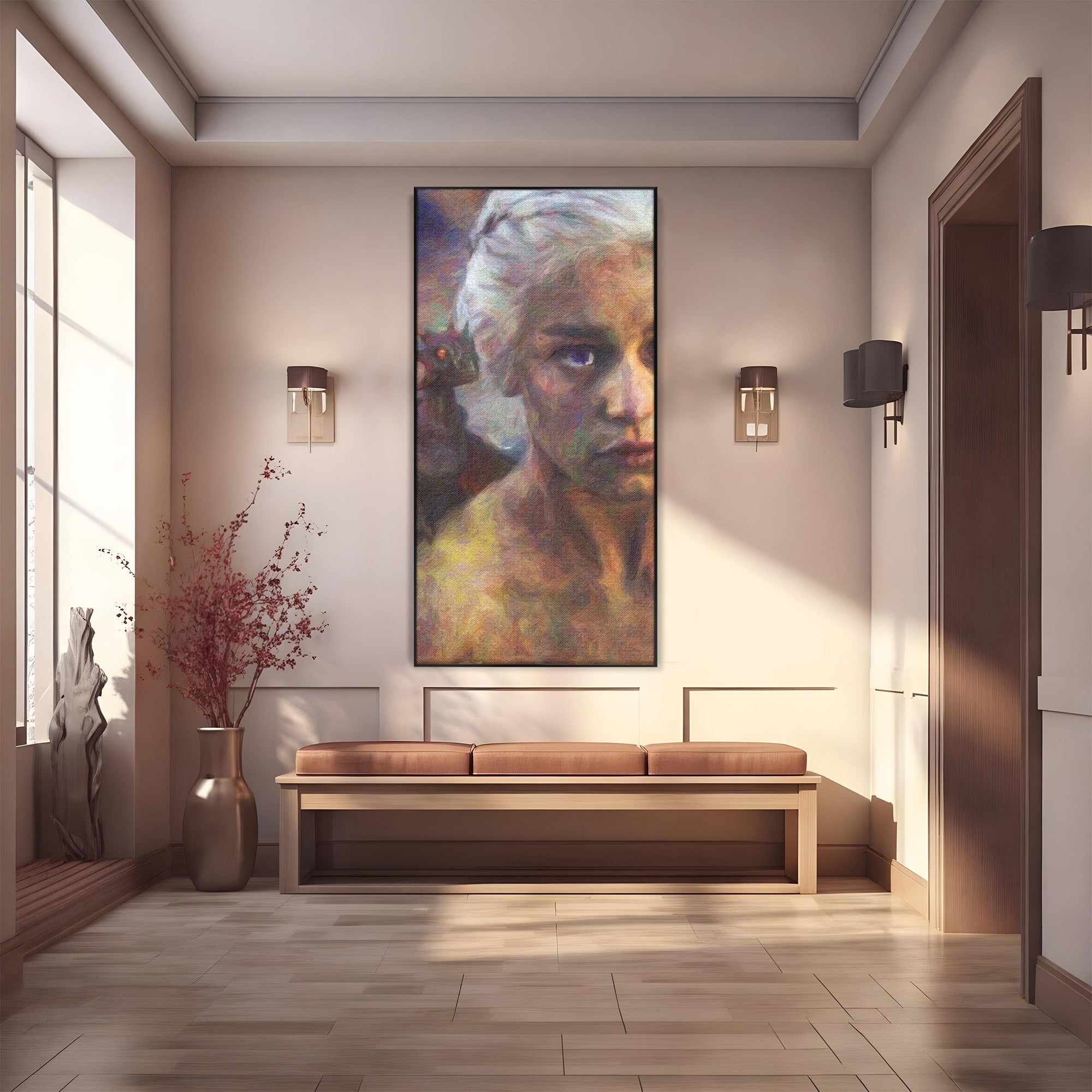 Tablou Canvas Premium LuxCanva® PI1188, Mostenirea Targaryen, Fantezie, Foc, Dragon, Fictiune, Living, Culori Vibrante