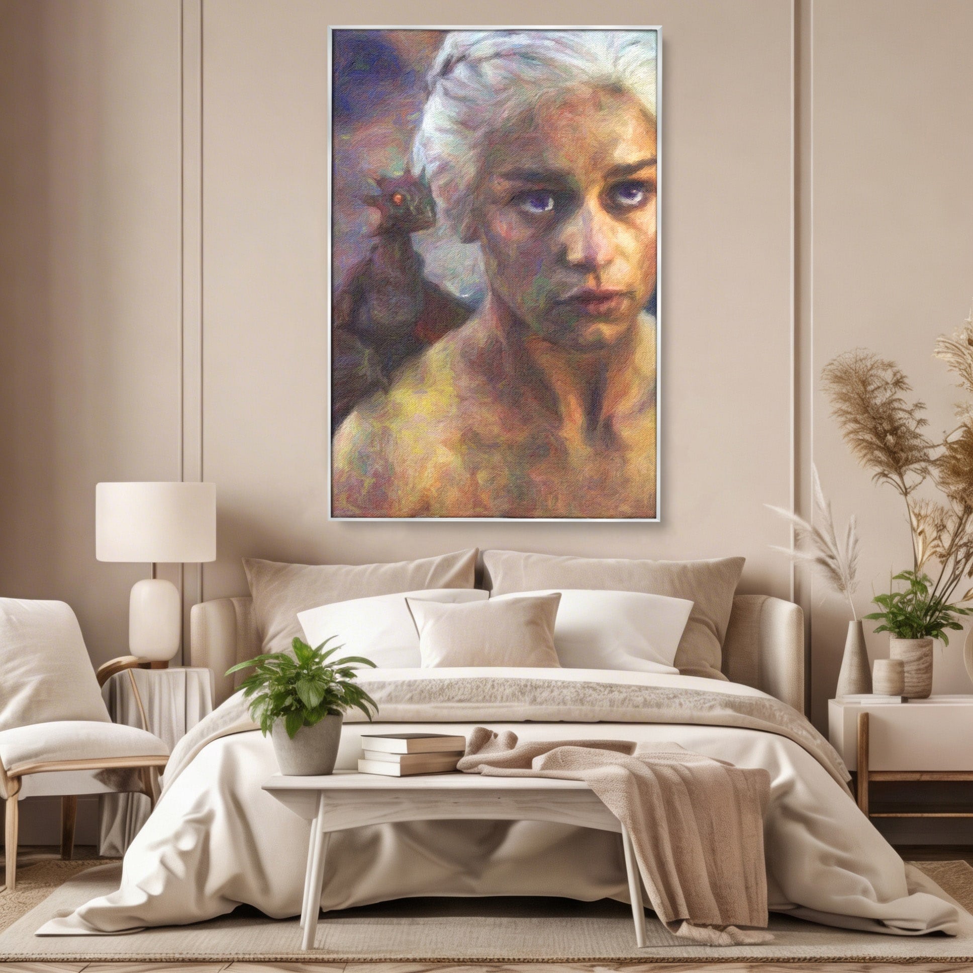 Tablou Canvas Premium LuxCanva® PI1188, Mostenirea Targaryen, Fantezie, Foc, Dragon, Fictiune, Living, Culori Vibrante