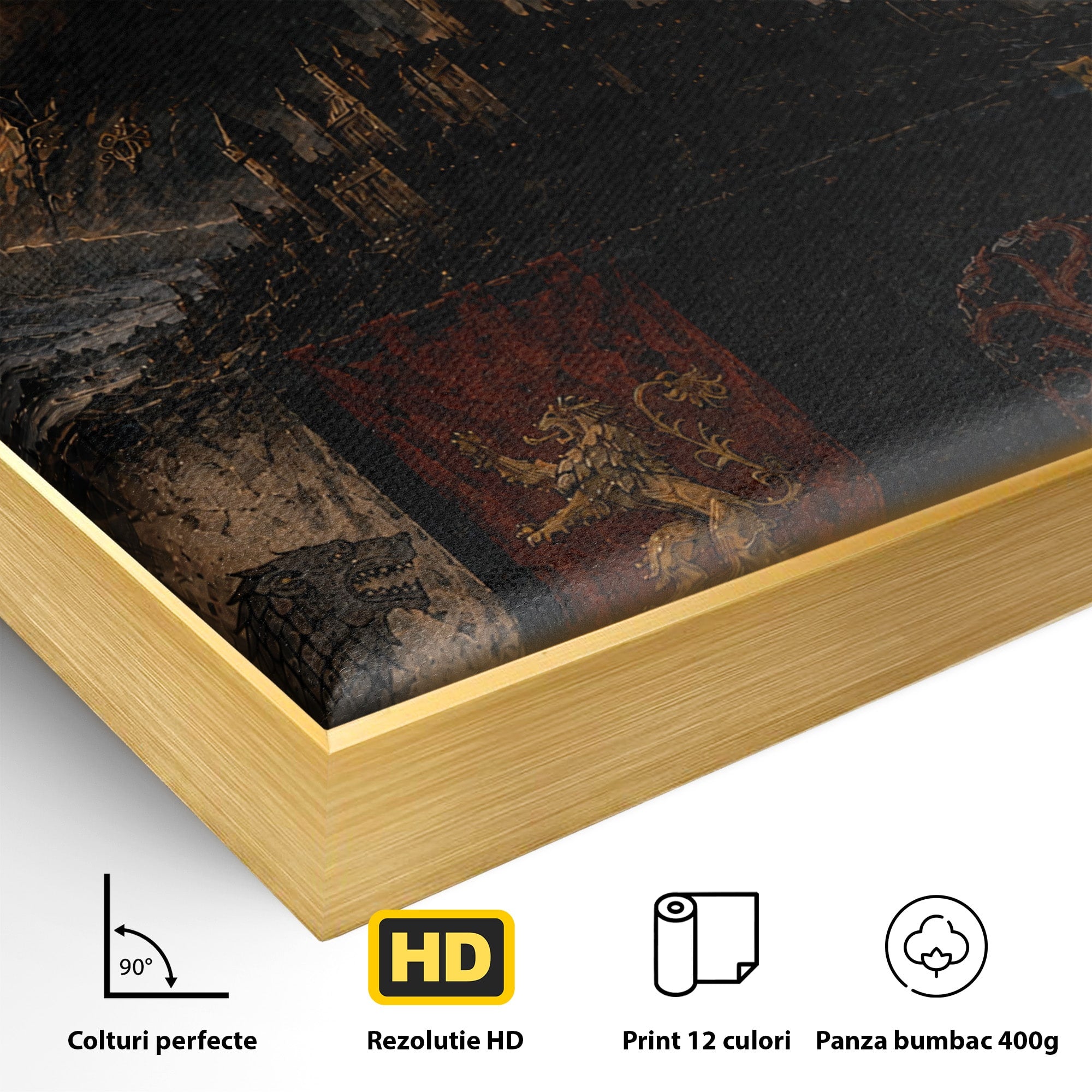 Tablou Canvas Premium LuxCanva® PI1189, Regii Tronului de Fier, Fantezie, Eroi, Tron, Game Of Thrones, Living, Culori Vibrante