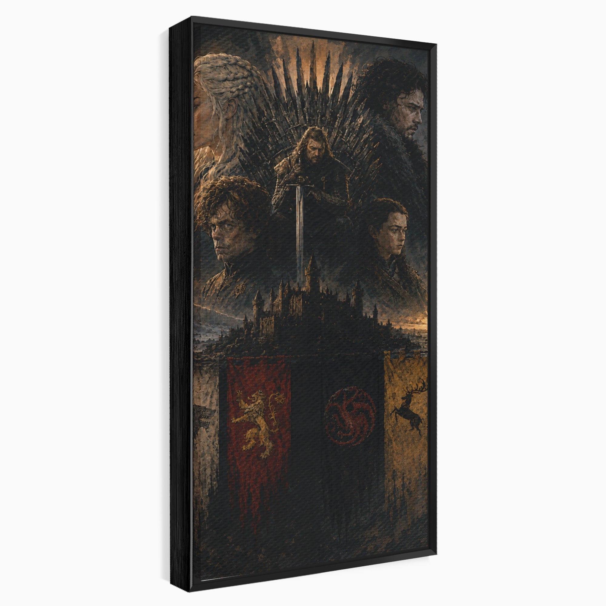 Tablou Canvas Premium LuxCanva® PI1189, Regii Tronului de Fier, Fantezie, Eroi, Tron, Game Of Thrones, Living, Culori Vibrante