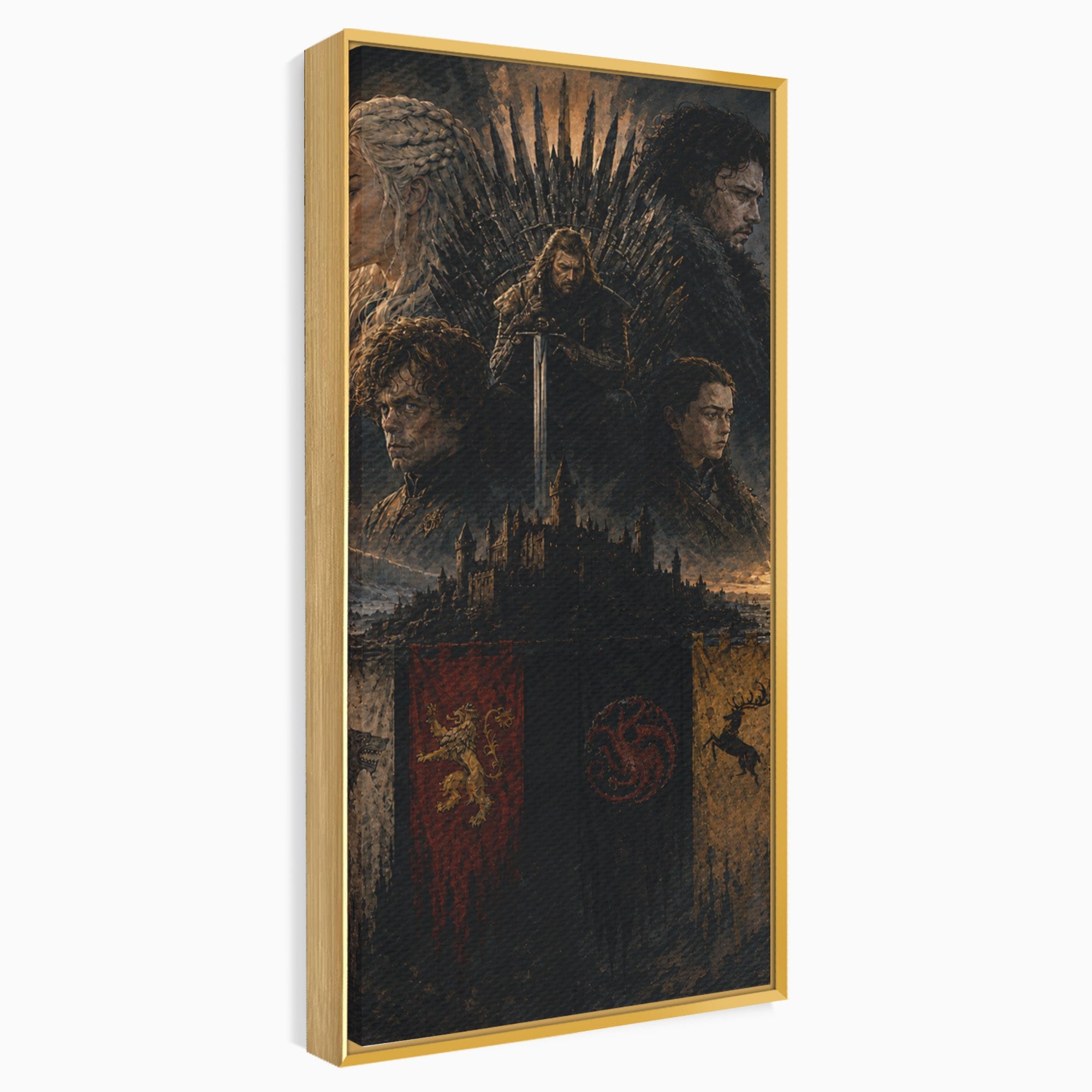 Tablou Canvas Premium LuxCanva® PI1189, Regii Tronului de Fier, Fantezie, Eroi, Tron, Game Of Thrones, Living, Culori Vibrante
