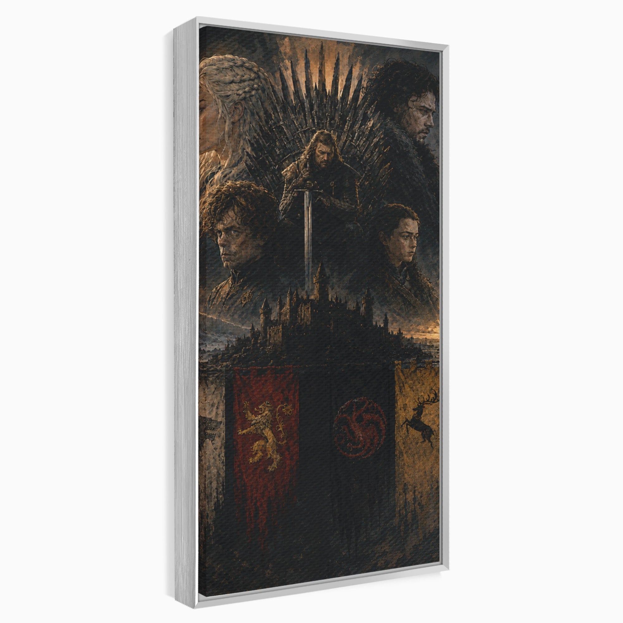 Tablou Canvas Premium LuxCanva® PI1189, Regii Tronului de Fier, Fantezie, Eroi, Tron, Game Of Thrones, Living, Culori Vibrante
