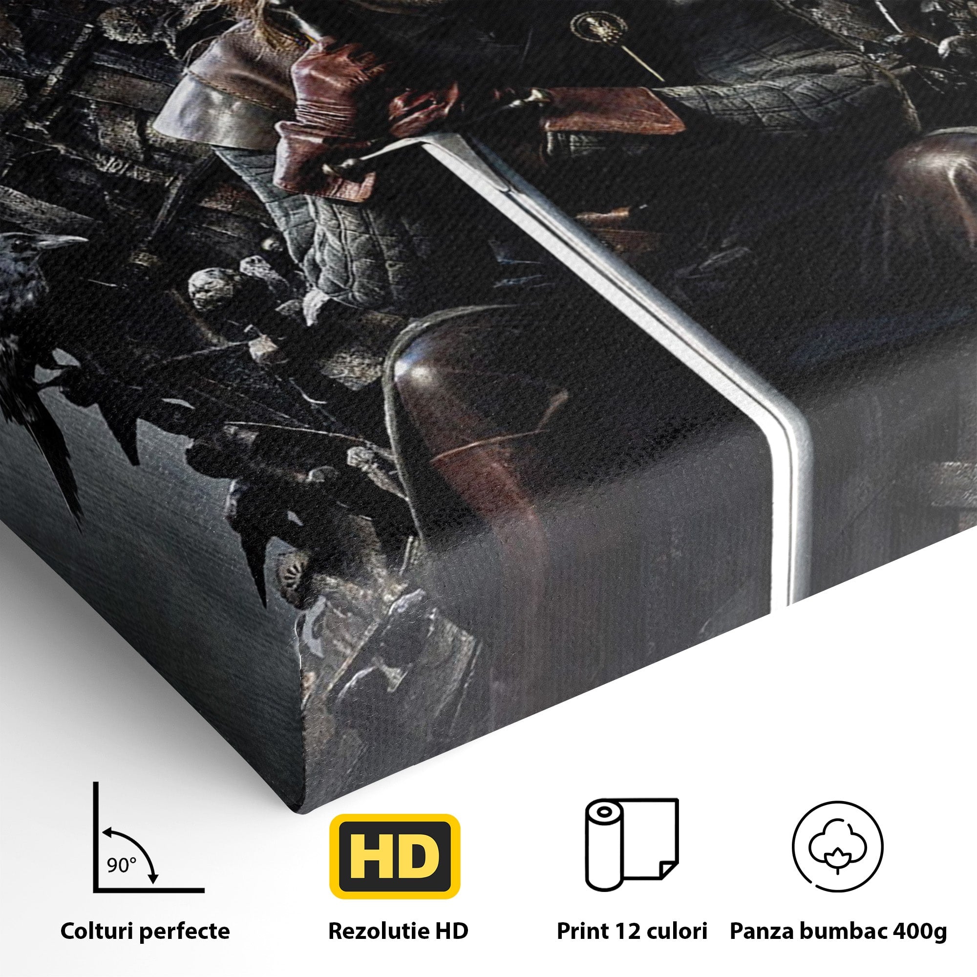 Tablou Canvas Premium LuxCanva® PI1190, Eddard Stark, Rege, Tron, Fantezie, Putere, Living, Culori Vibrante