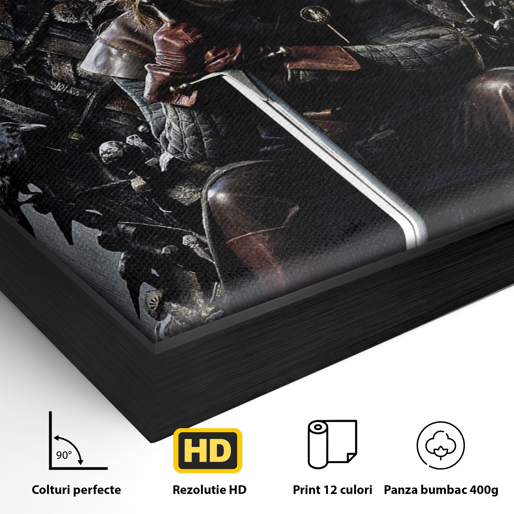 Tablou Canvas Premium LuxCanva® PI1190, Eddard Stark, Rege, Tron, Fantezie, Putere, Living, Culori Vibrante