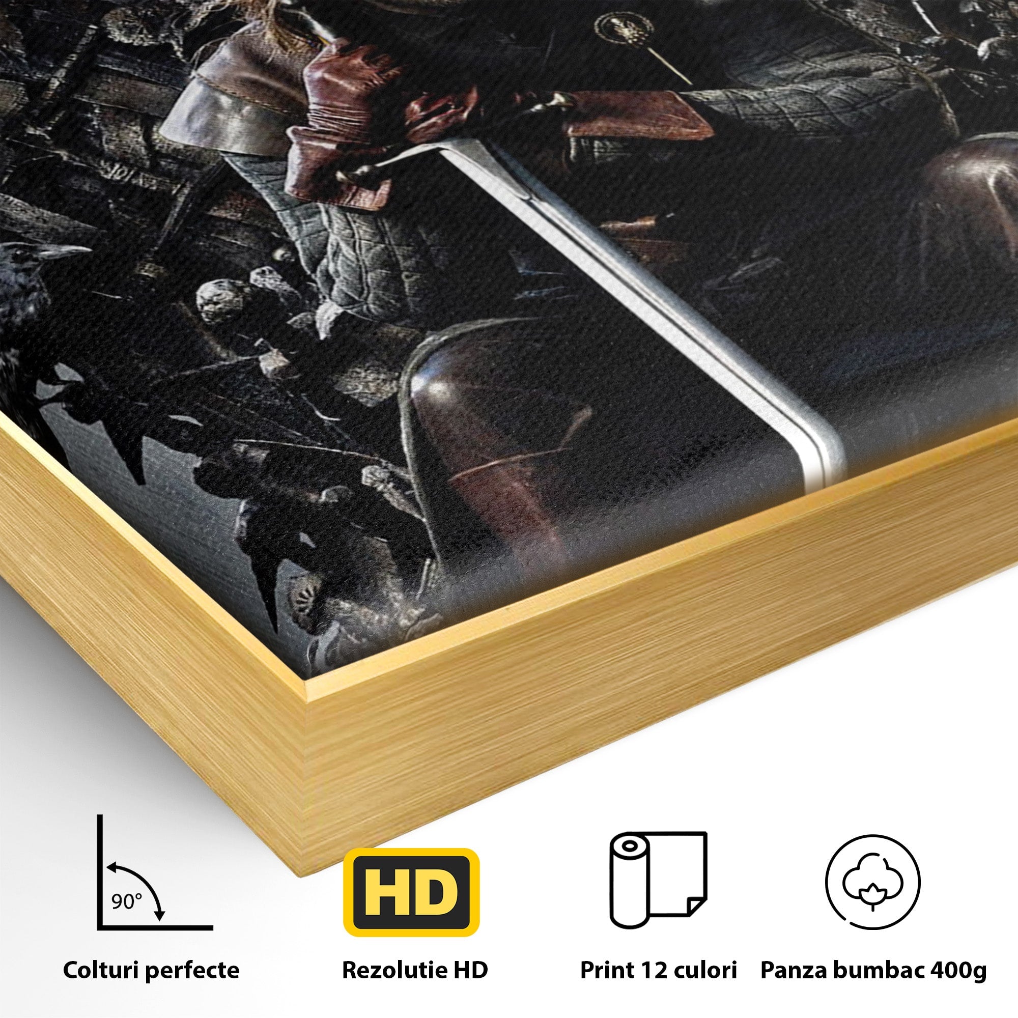 Tablou Canvas Premium LuxCanva® PI1190, Eddard Stark, Rege, Tron, Fantezie, Putere, Living, Culori Vibrante