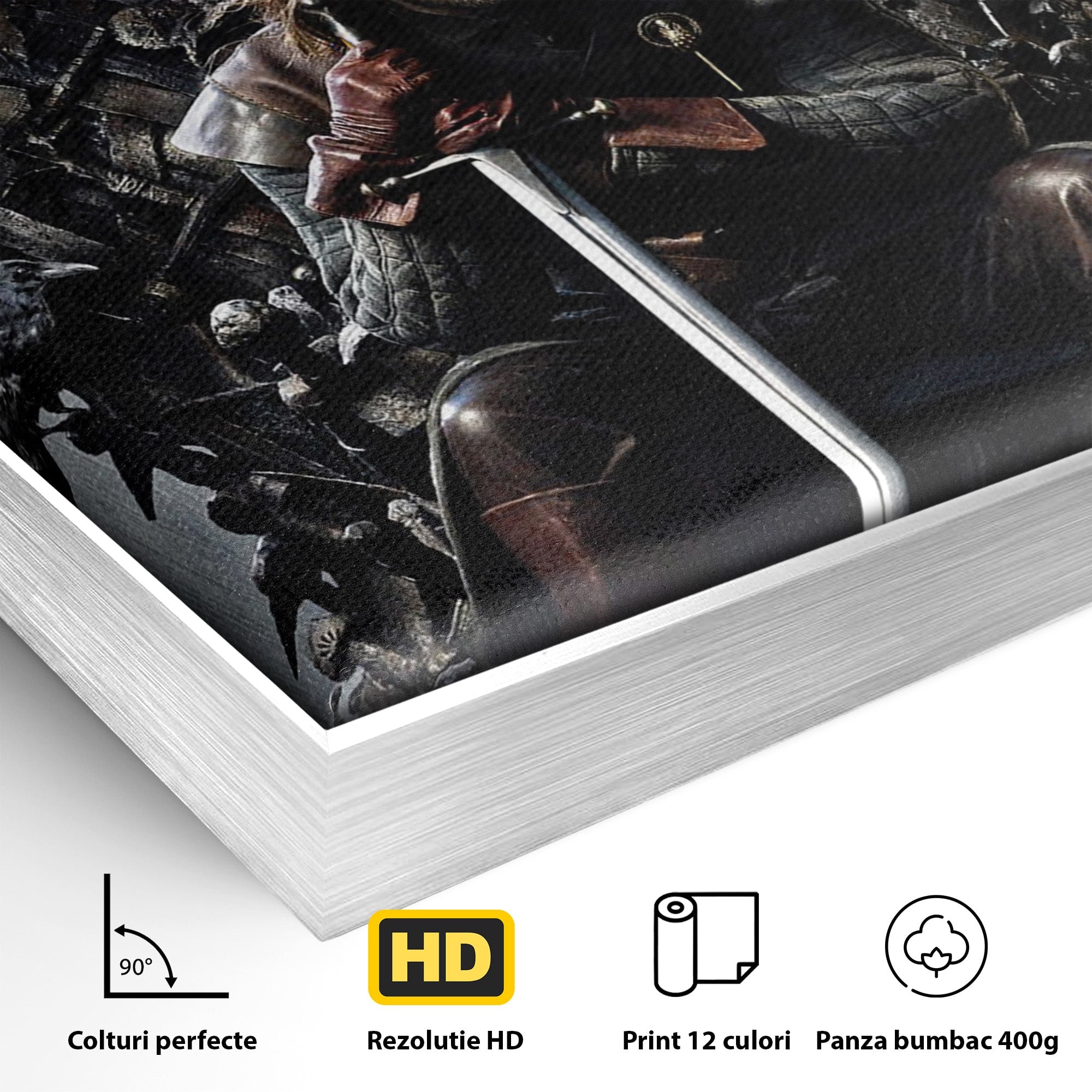 Tablou Canvas Premium LuxCanva® PI1190, Eddard Stark, Rege, Tron, Fantezie, Putere, Living, Culori Vibrante