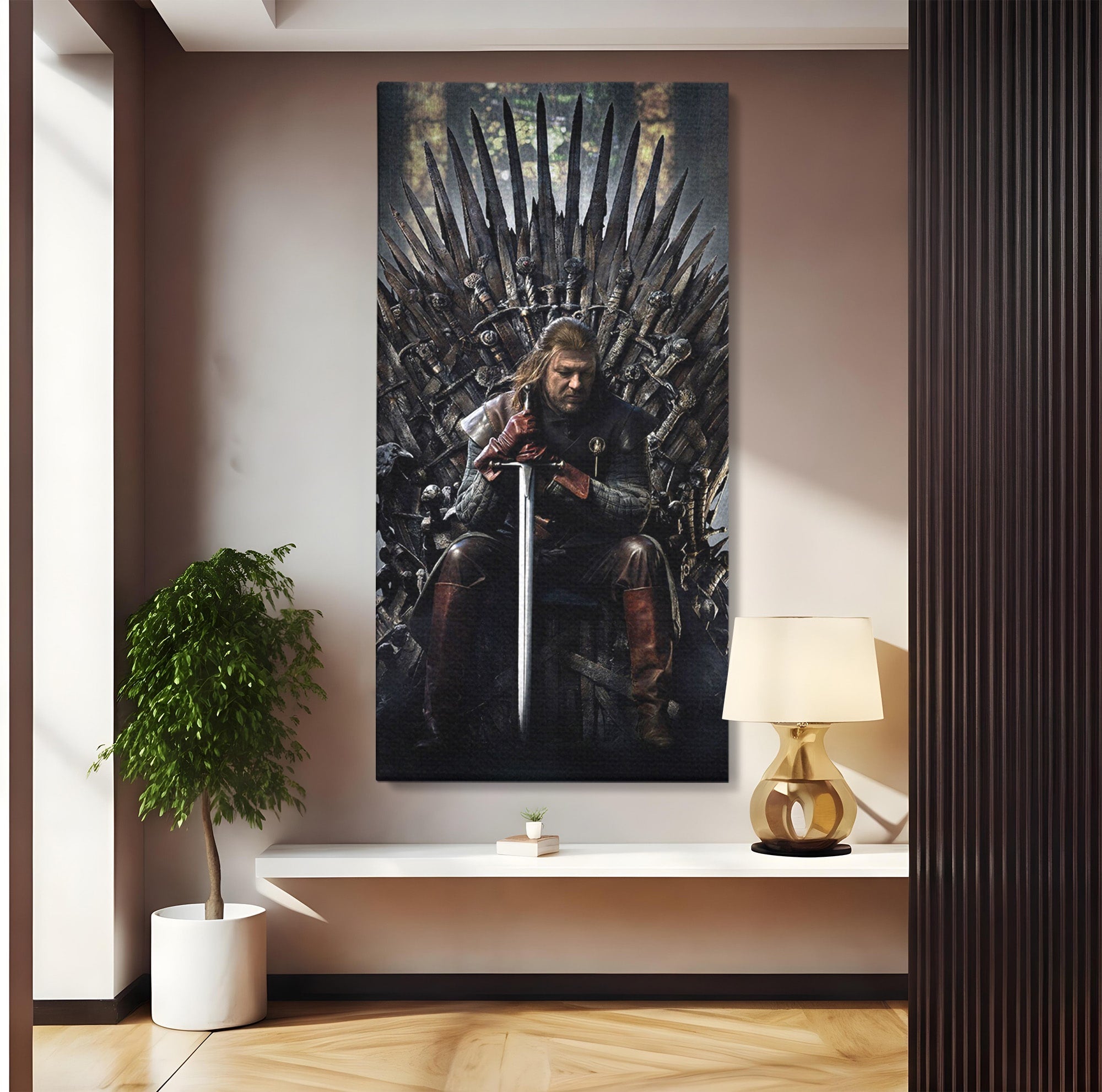 Tablou Canvas Premium LuxCanva® PI1190, Eddard Stark, Rege, Tron, Fantezie, Putere, Living, Culori Vibrante