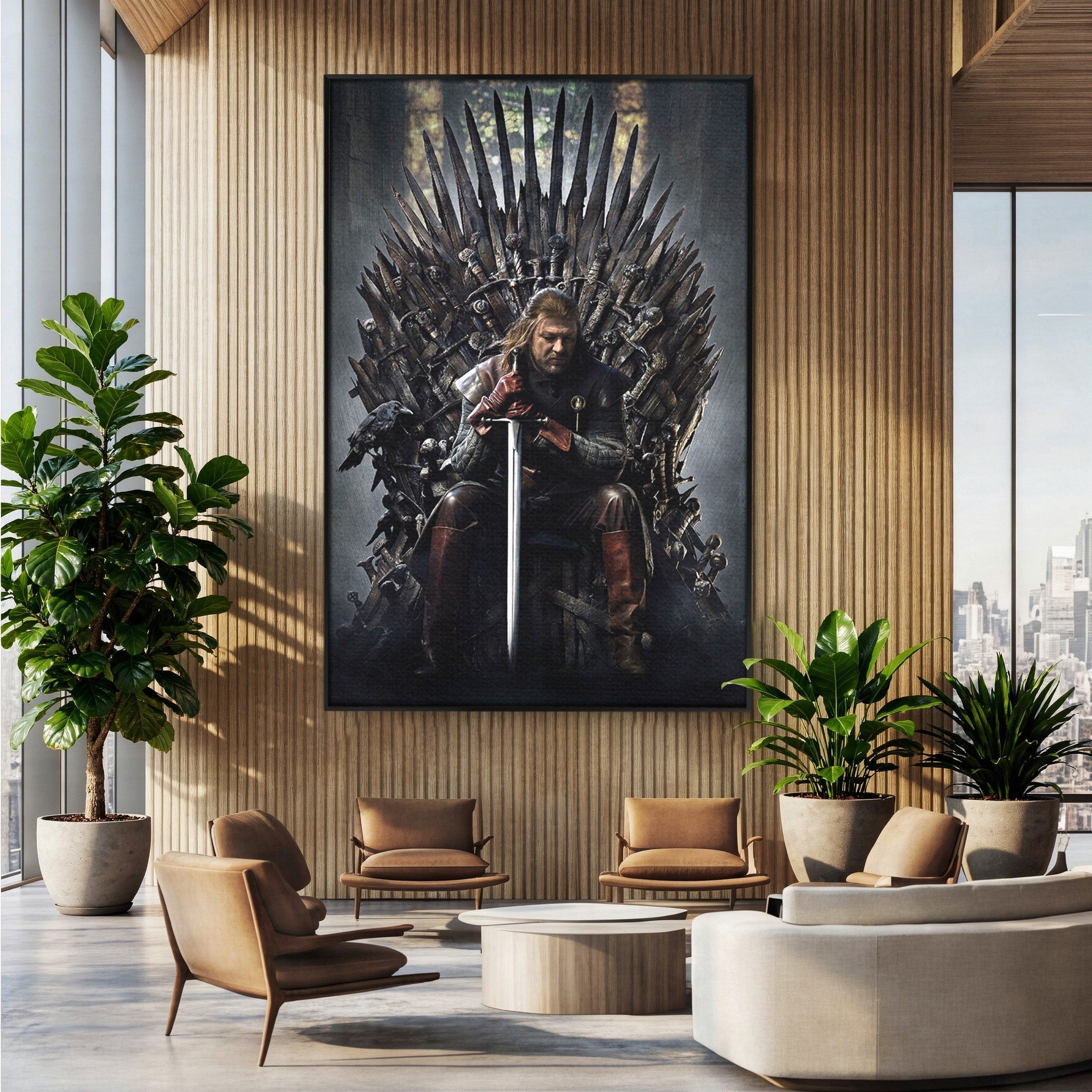 Tablou Canvas Premium LuxCanva® PI1190, Eddard Stark, Rege, Tron, Fantezie, Putere, Living, Culori Vibrante