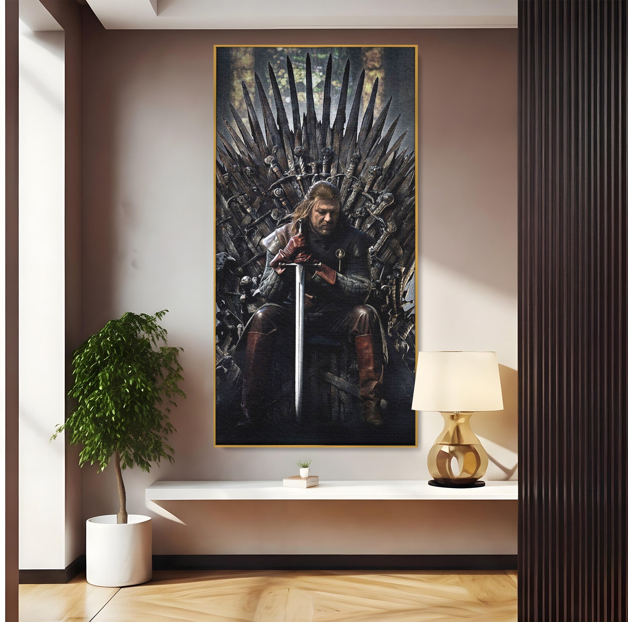 Tablou Canvas Premium LuxCanva® PI1190, Eddard Stark, Rege, Tron, Fantezie, Putere, Living, Culori Vibrante