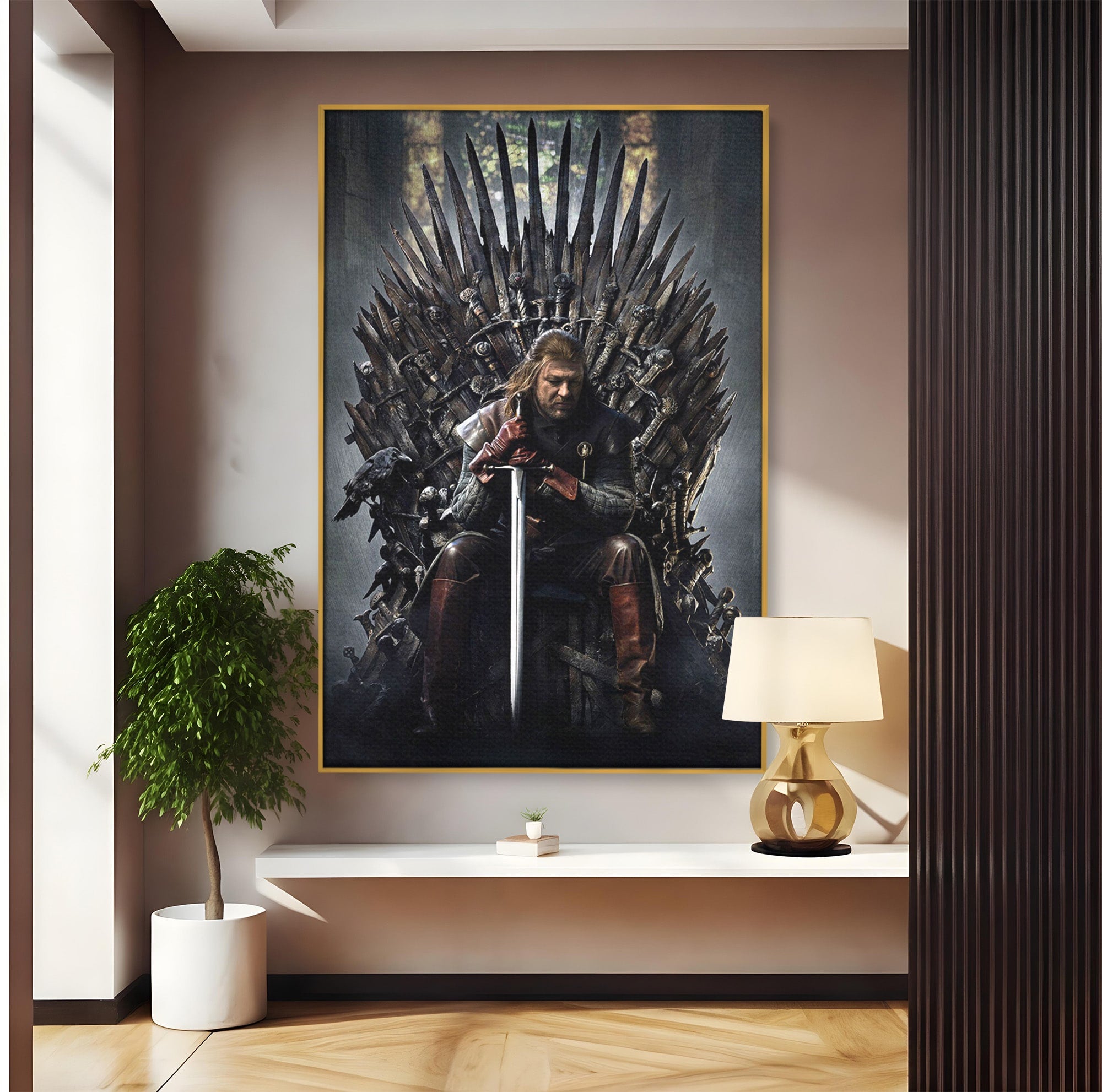 Tablou Canvas Premium LuxCanva® PI1190, Eddard Stark, Rege, Tron, Fantezie, Putere, Living, Culori Vibrante