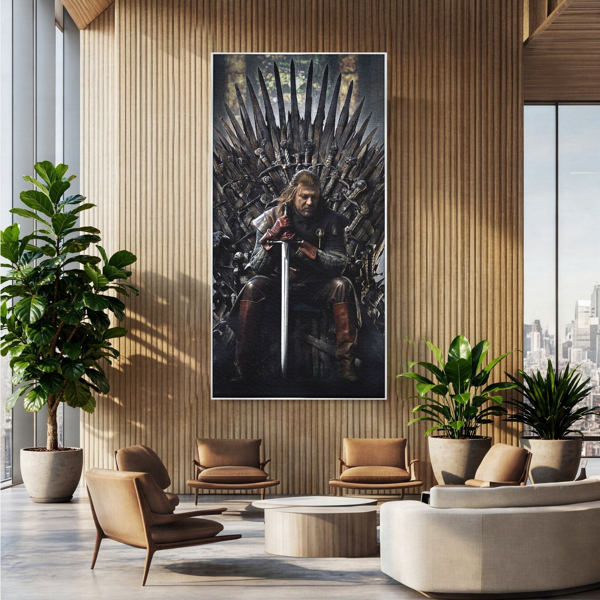 Tablou Canvas Premium LuxCanva® PI1190, Eddard Stark, Rege, Tron, Fantezie, Putere, Living, Culori Vibrante
