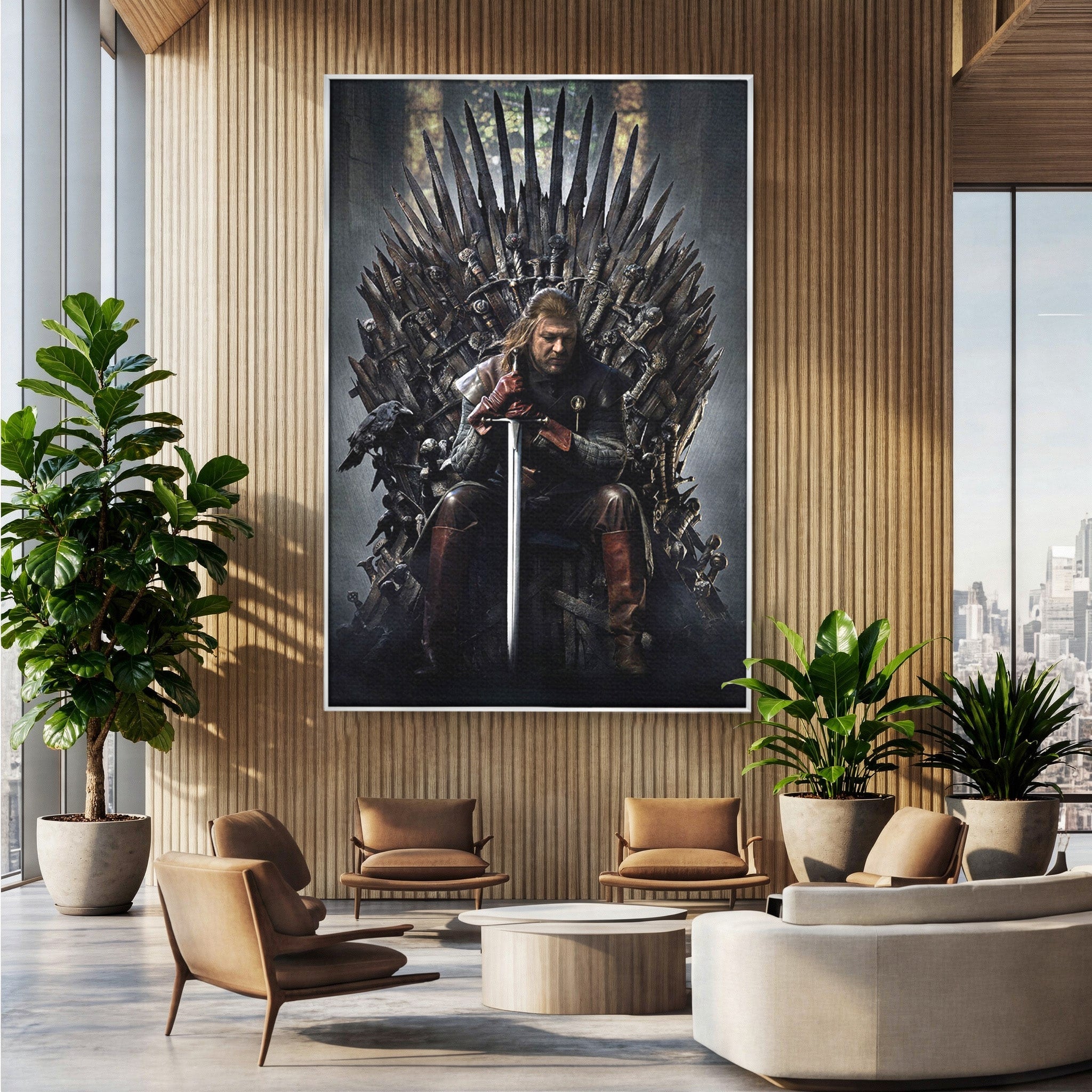 Tablou Canvas Premium LuxCanva® PI1190, Eddard Stark, Rege, Tron, Fantezie, Putere, Living, Culori Vibrante