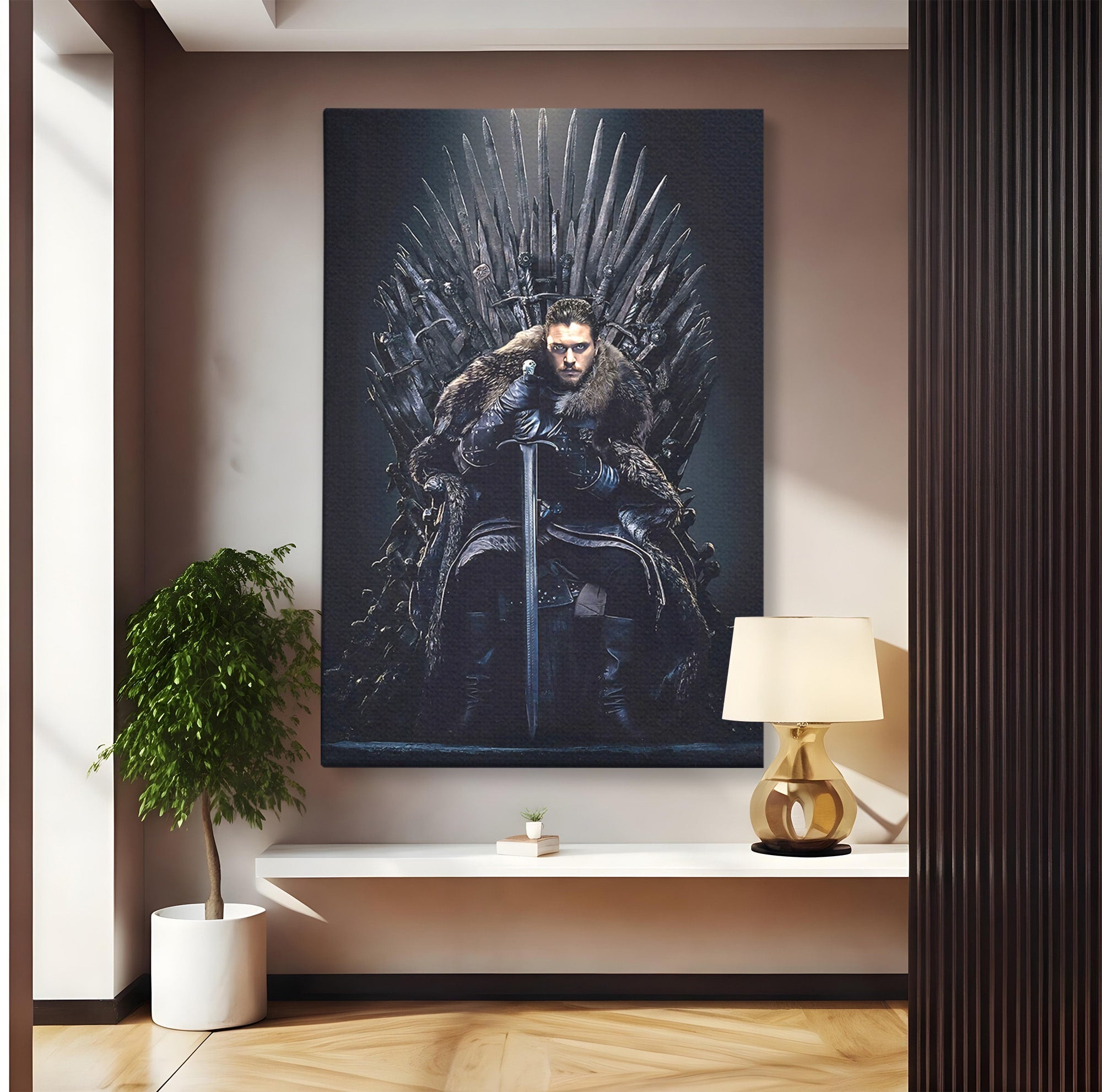 Tablou Canvas Premium LuxCanva® PI1191, Juramantul Regelui, Tron, Coroana, Fier, Putere, Dark, Living, Birou, Culori Vibrante
