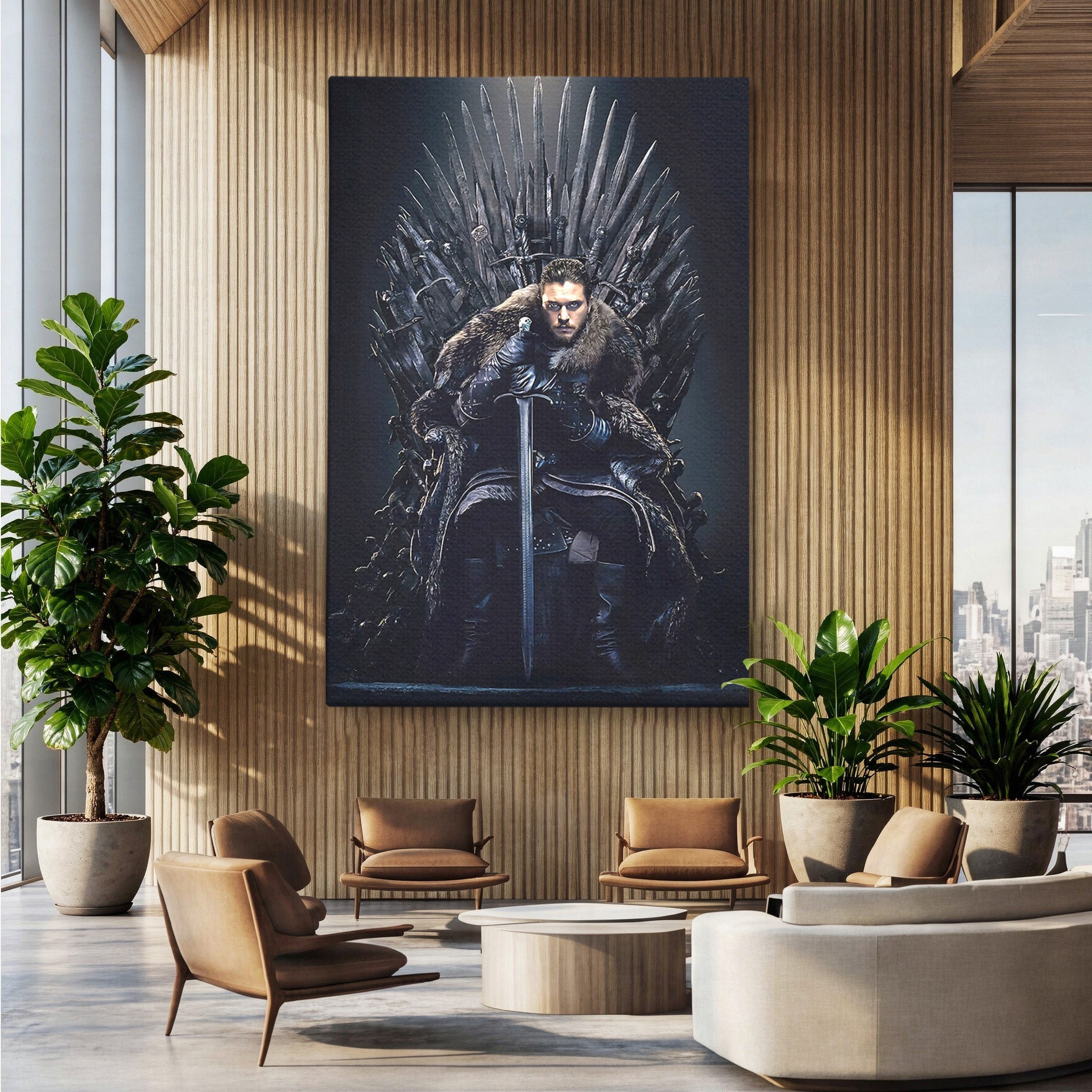 Tablou Canvas Premium LuxCanva® PI1191, Juramantul Regelui, Tron, Coroana, Fier, Putere, Dark, Living, Birou, Culori Vibrante