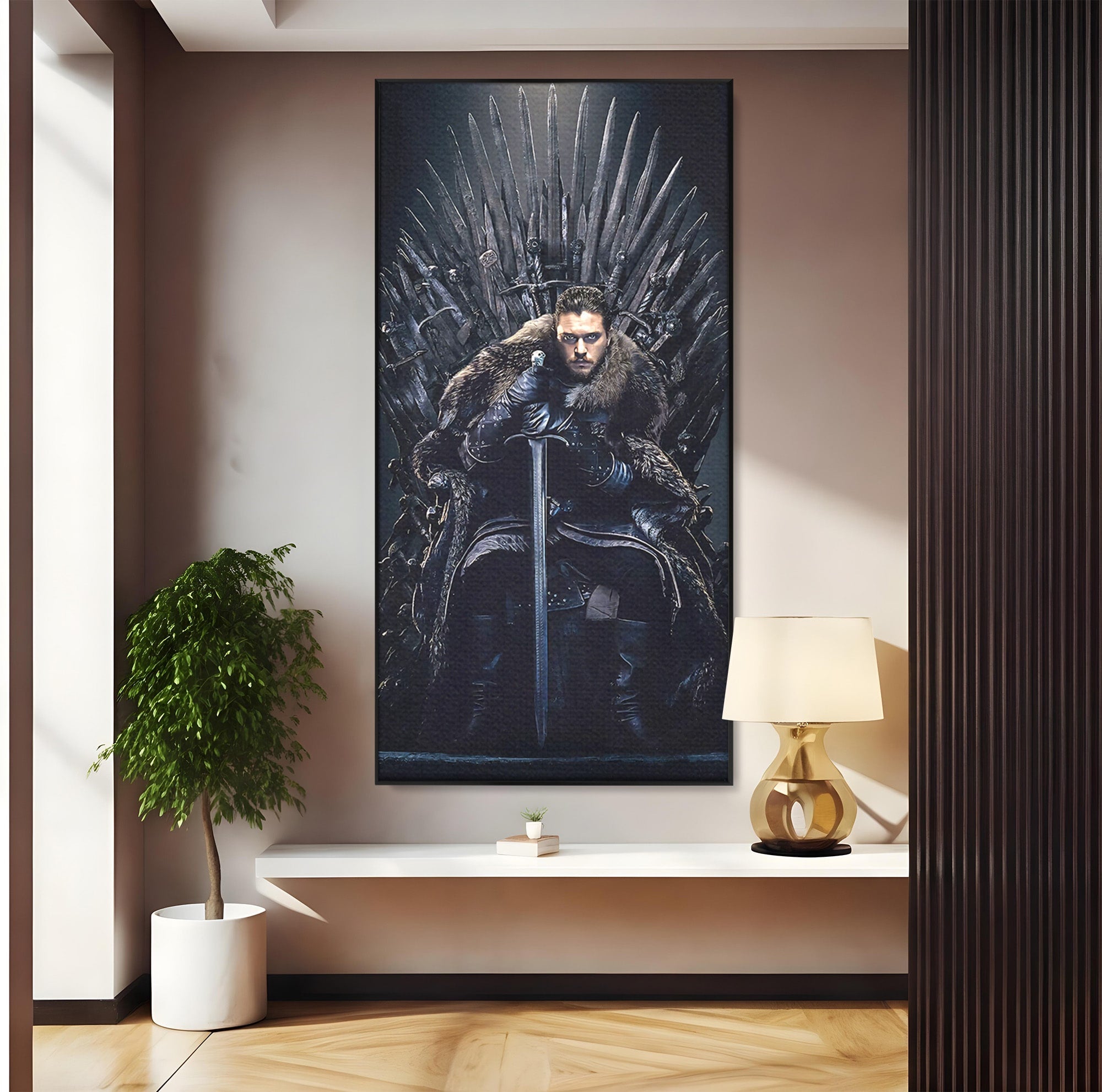 Tablou Canvas Premium LuxCanva® PI1191, Juramantul Regelui, Tron, Coroana, Fier, Putere, Dark, Living, Birou, Culori Vibrante