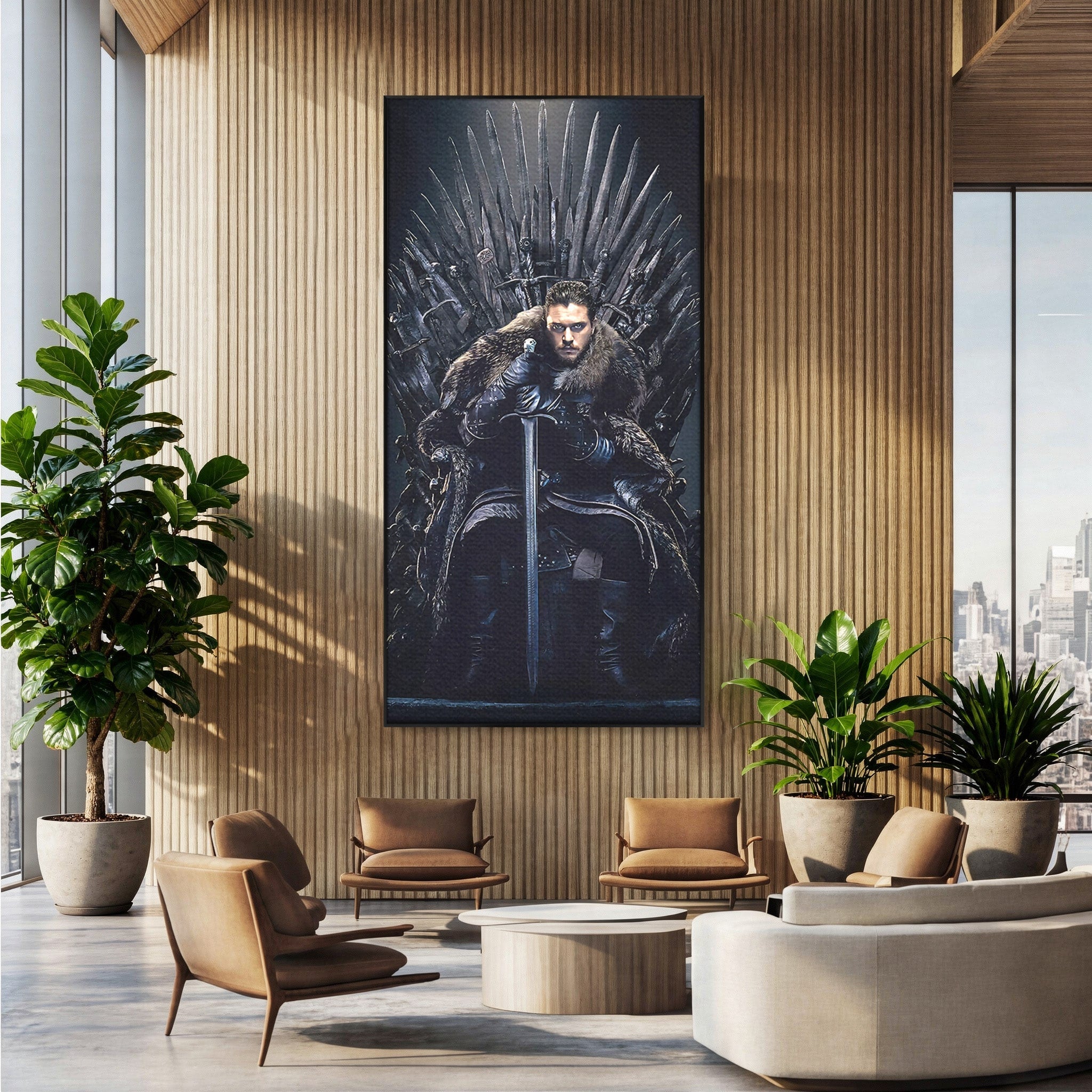 Tablou Canvas Premium LuxCanva® PI1191, Juramantul Regelui, Tron, Coroana, Fier, Putere, Dark, Living, Birou, Culori Vibrante