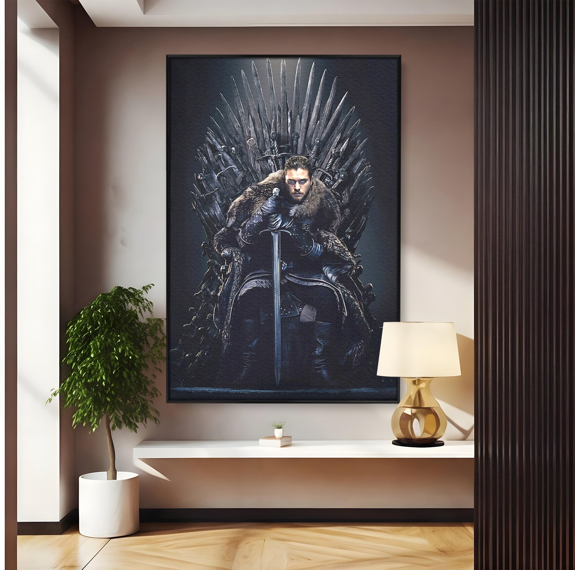 Tablou Canvas Premium LuxCanva® PI1191, Juramantul Regelui, Tron, Coroana, Fier, Putere, Dark, Living, Birou, Culori Vibrante