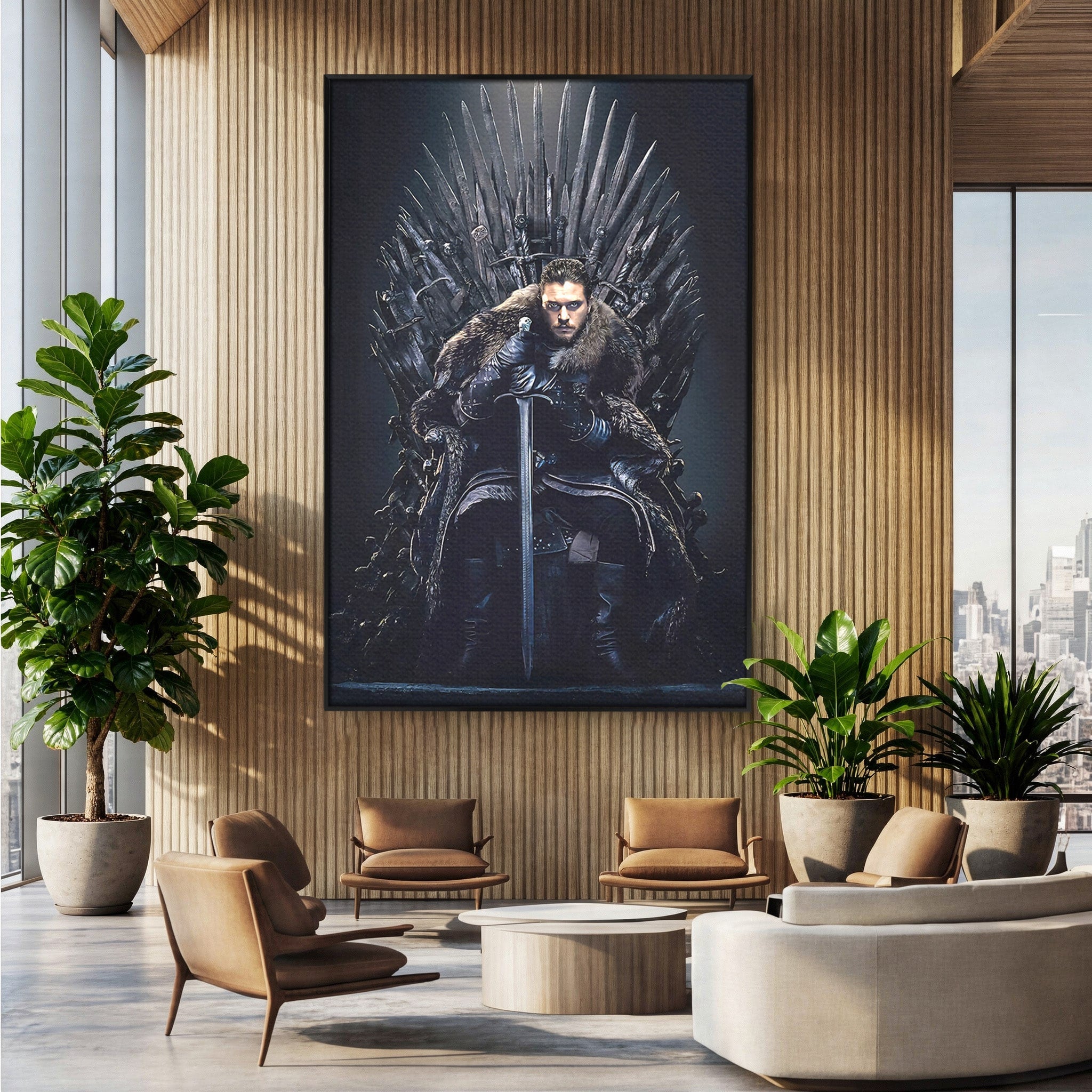Tablou Canvas Premium LuxCanva® PI1191, Juramantul Regelui, Tron, Coroana, Fier, Putere, Dark, Living, Birou, Culori Vibrante