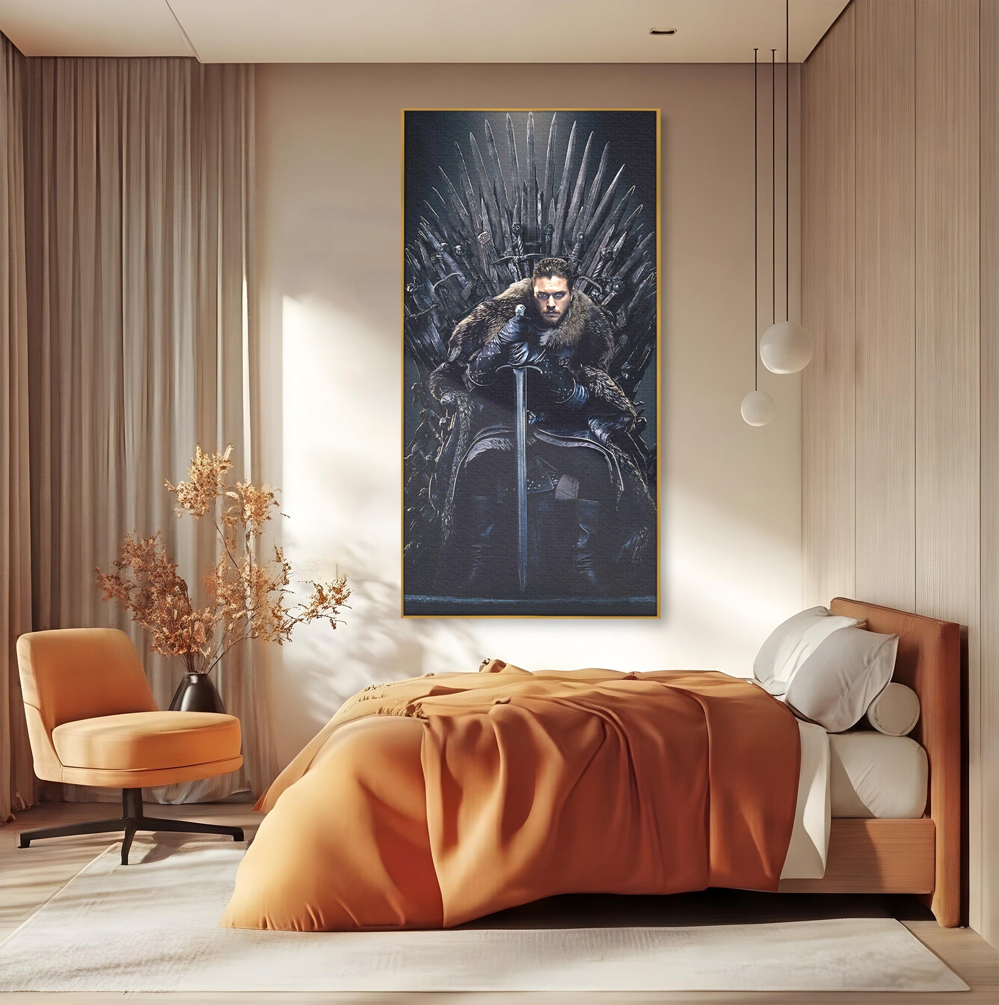 Tablou Canvas Premium LuxCanva® PI1191, Juramantul Regelui, Tron, Coroana, Fier, Putere, Dark, Living, Birou, Culori Vibrante