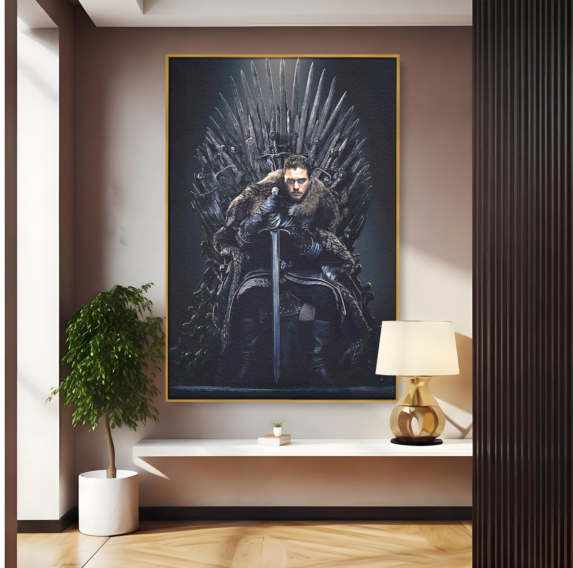 Tablou Canvas Premium LuxCanva® PI1191, Juramantul Regelui, Tron, Coroana, Fier, Putere, Dark, Living, Birou, Culori Vibrante