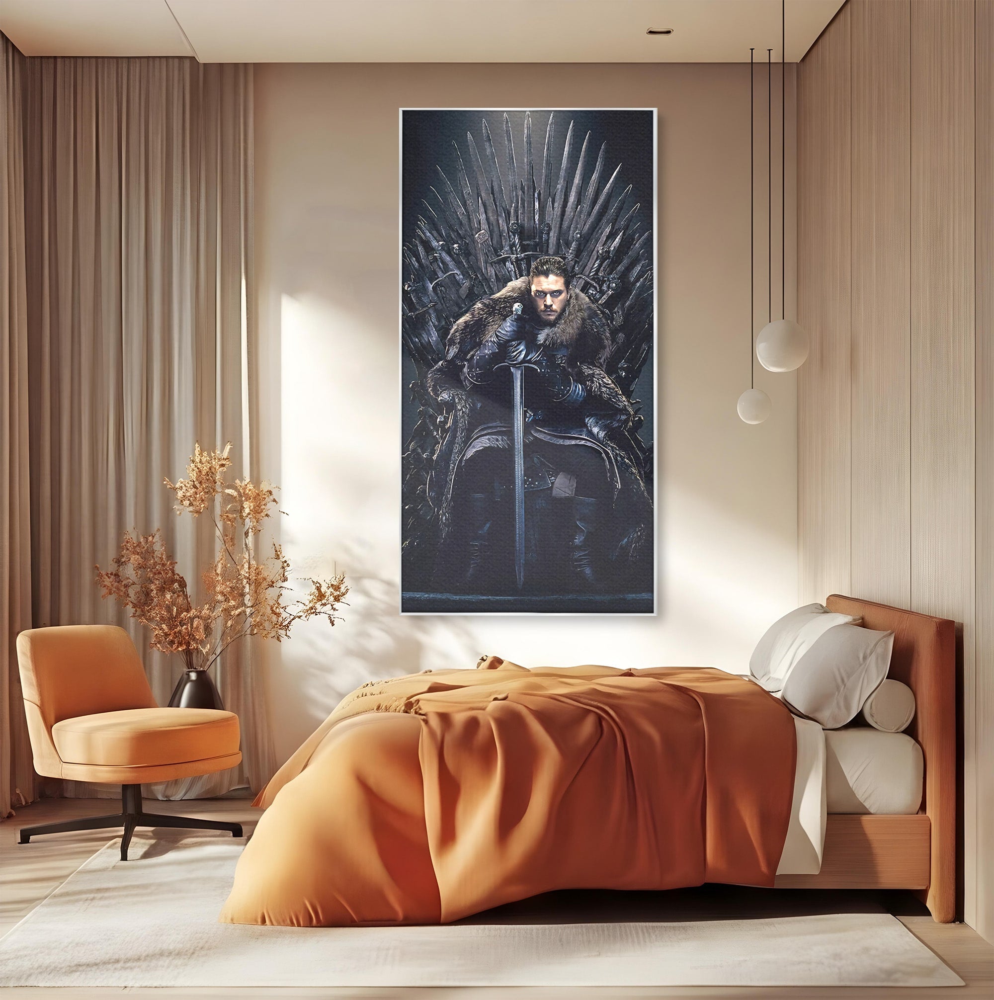 Tablou Canvas Premium LuxCanva® PI1191, Juramantul Regelui, Tron, Coroana, Fier, Putere, Dark, Living, Birou, Culori Vibrante