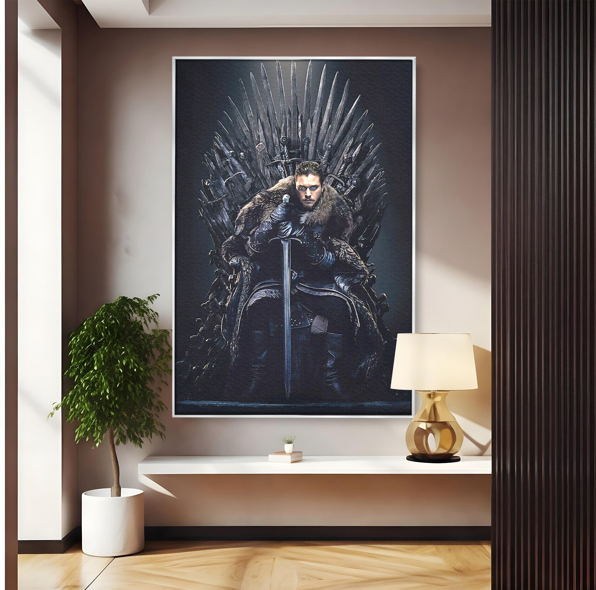 Tablou Canvas Premium LuxCanva® PI1191, Juramantul Regelui, Tron, Coroana, Fier, Putere, Dark, Living, Birou, Culori Vibrante