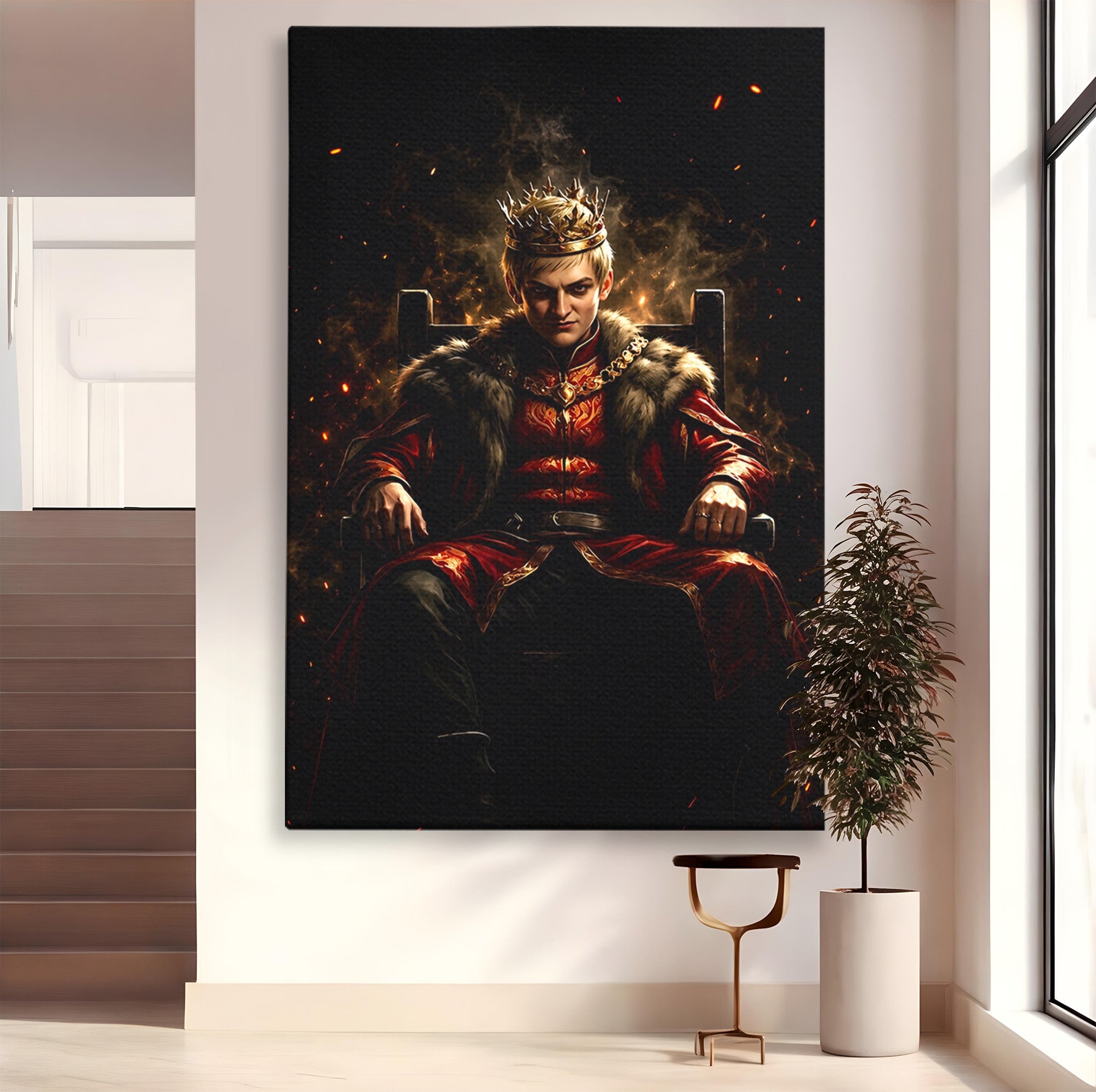 Tablou Canvas Premium LuxCanva® PI1192, Joffrey Baratheon, Rege, Tron, Putere, Serial, Mister, Living, Dormitor, Culori Vibrante