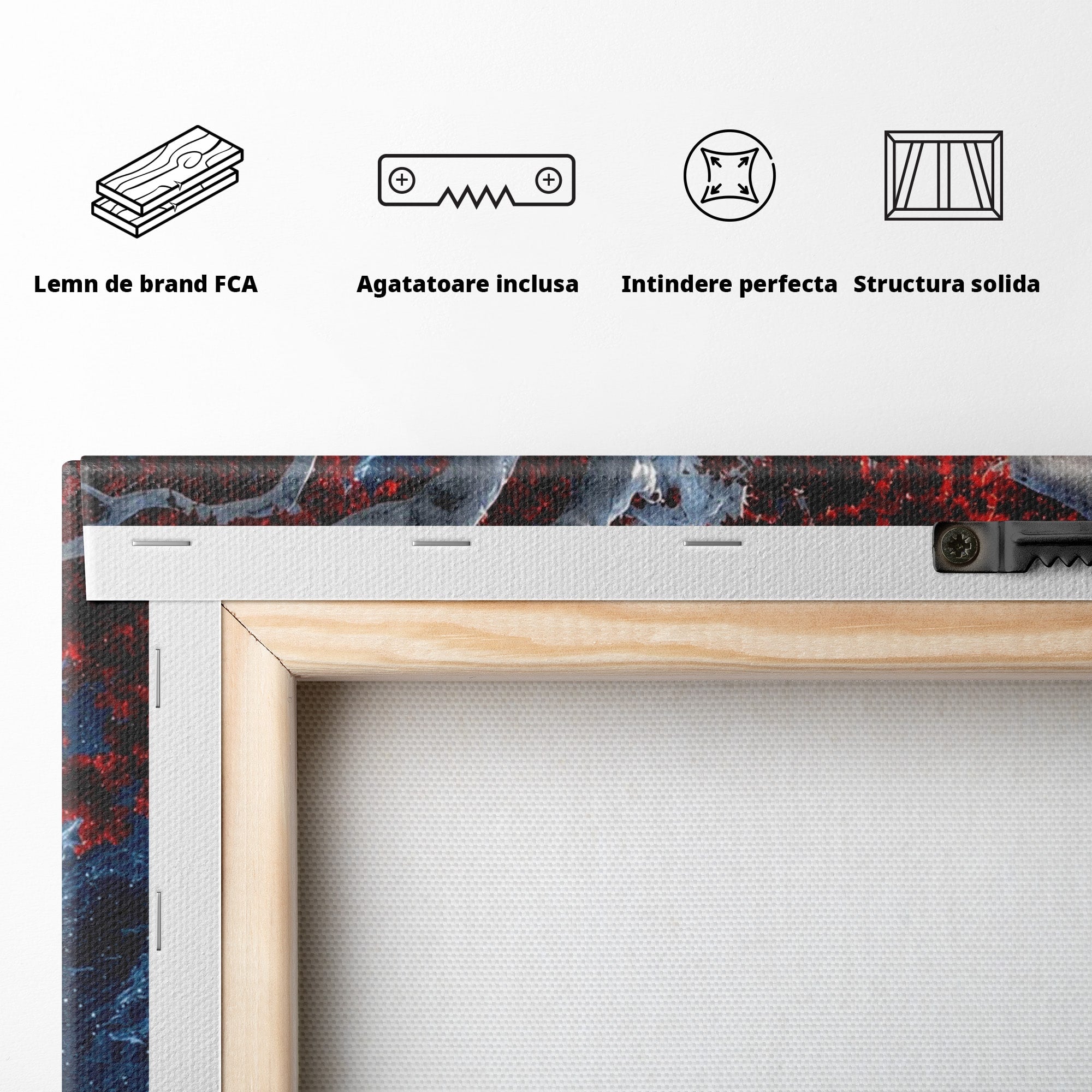 Tablou Canvas Premium LuxCanva® PI1193, Arborele Rosu, Copac, Iarna, Fantezie, Protector, Living, Culori Vibrante