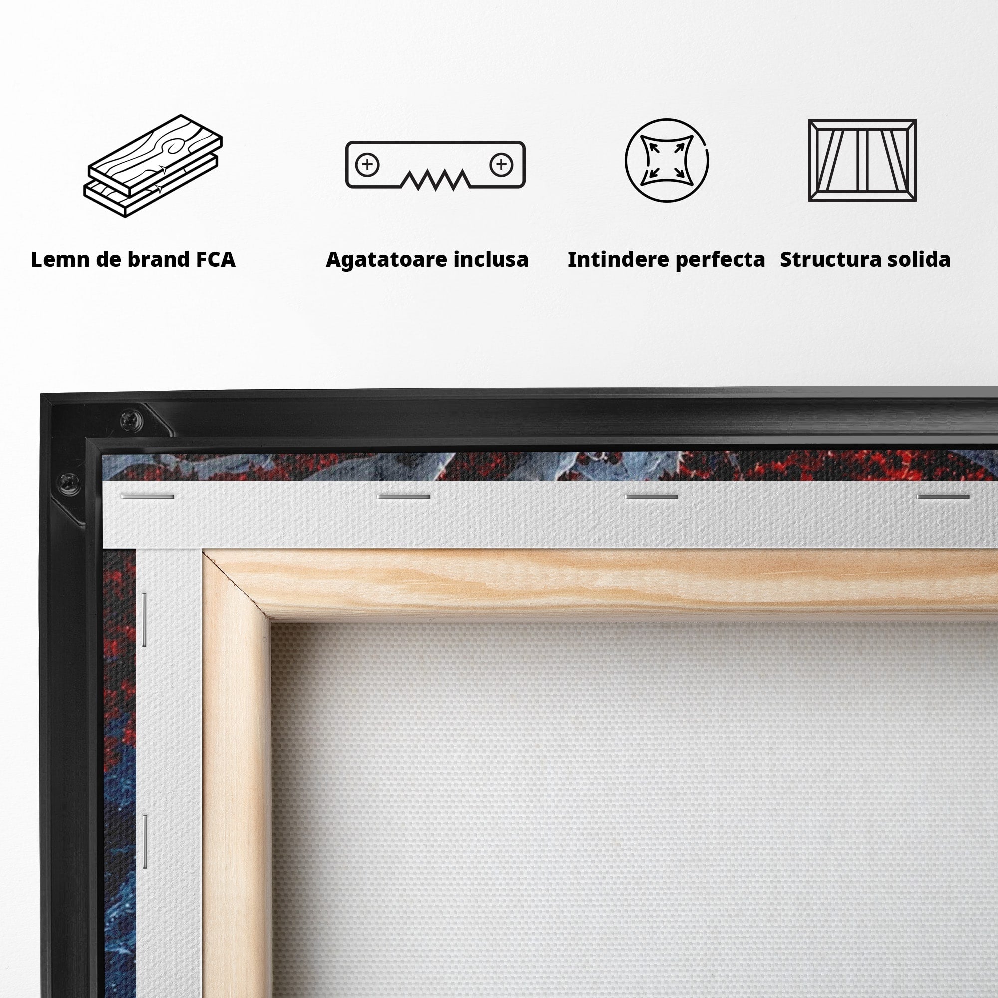 Tablou Canvas Premium LuxCanva® PI1193, Arborele Rosu, Copac, Iarna, Fantezie, Protector, Living, Culori Vibrante