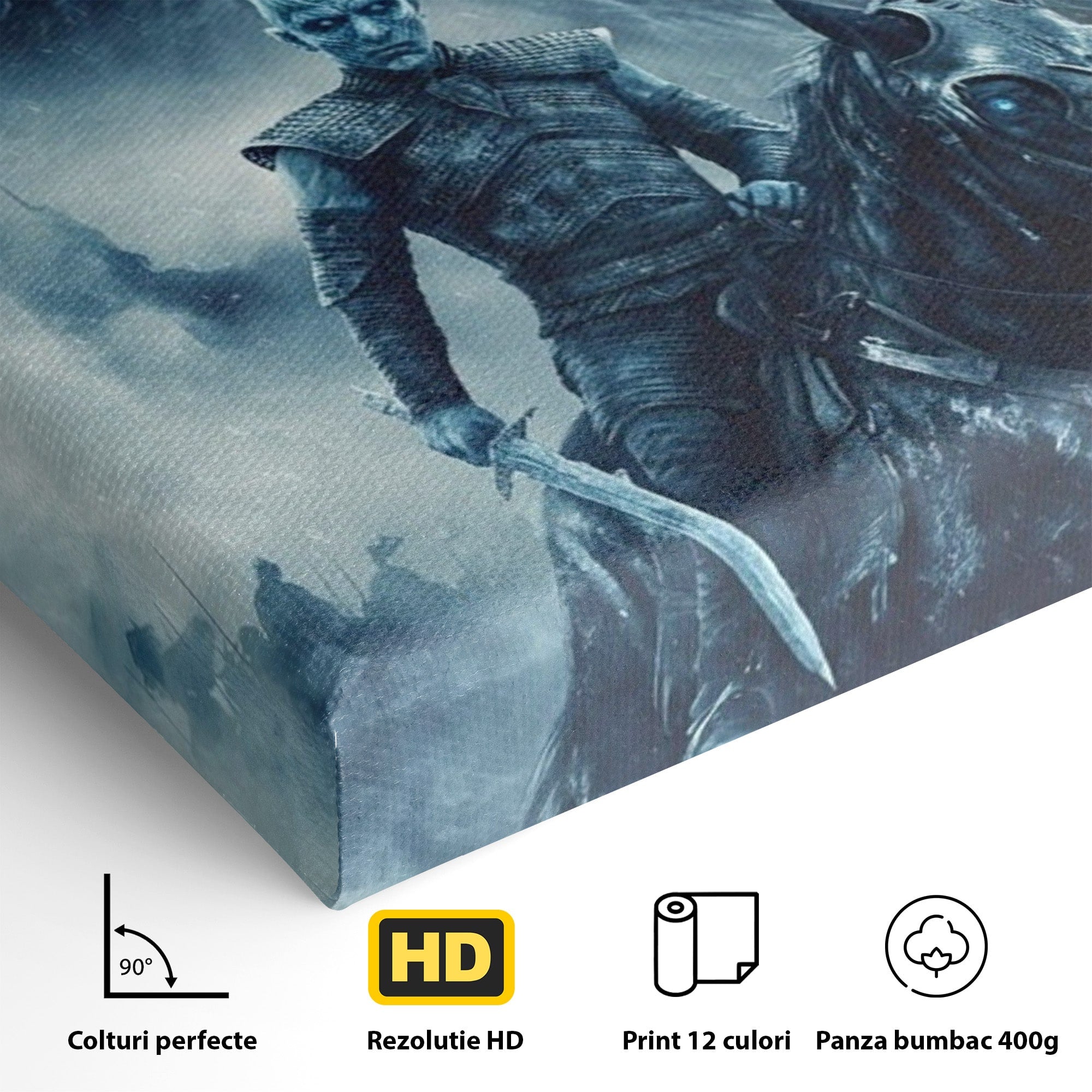 Tablou Canvas Premium LuxCanva® PI1194, Mostenirea Stark, Razboinic, Fantezie, Regele Noptii, Mister, Living, Dormitor, Culori Vibrante