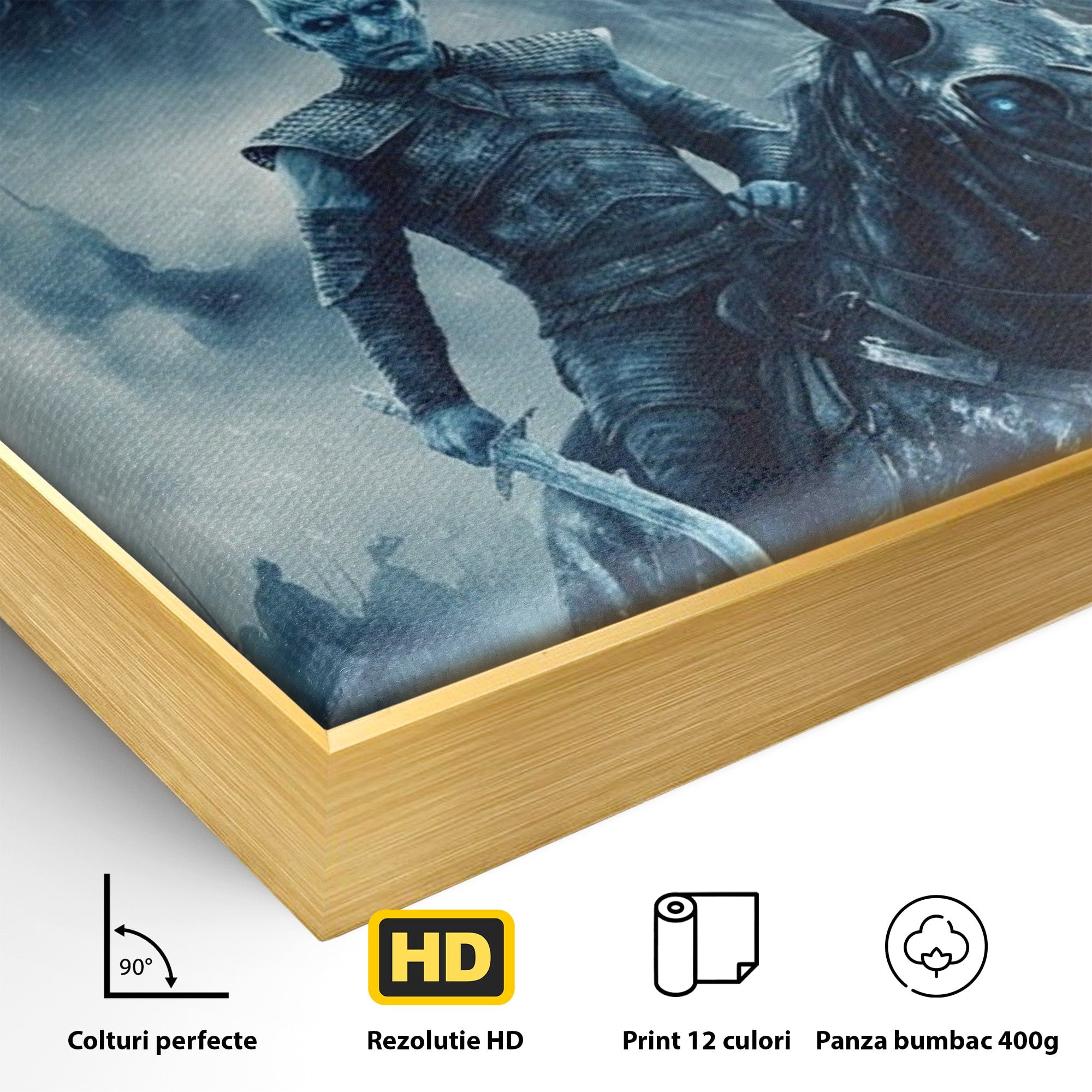 Tablou Canvas Premium LuxCanva® PI1194, Mostenirea Stark, Razboinic, Fantezie, Regele Noptii, Mister, Living, Dormitor, Culori Vibrante