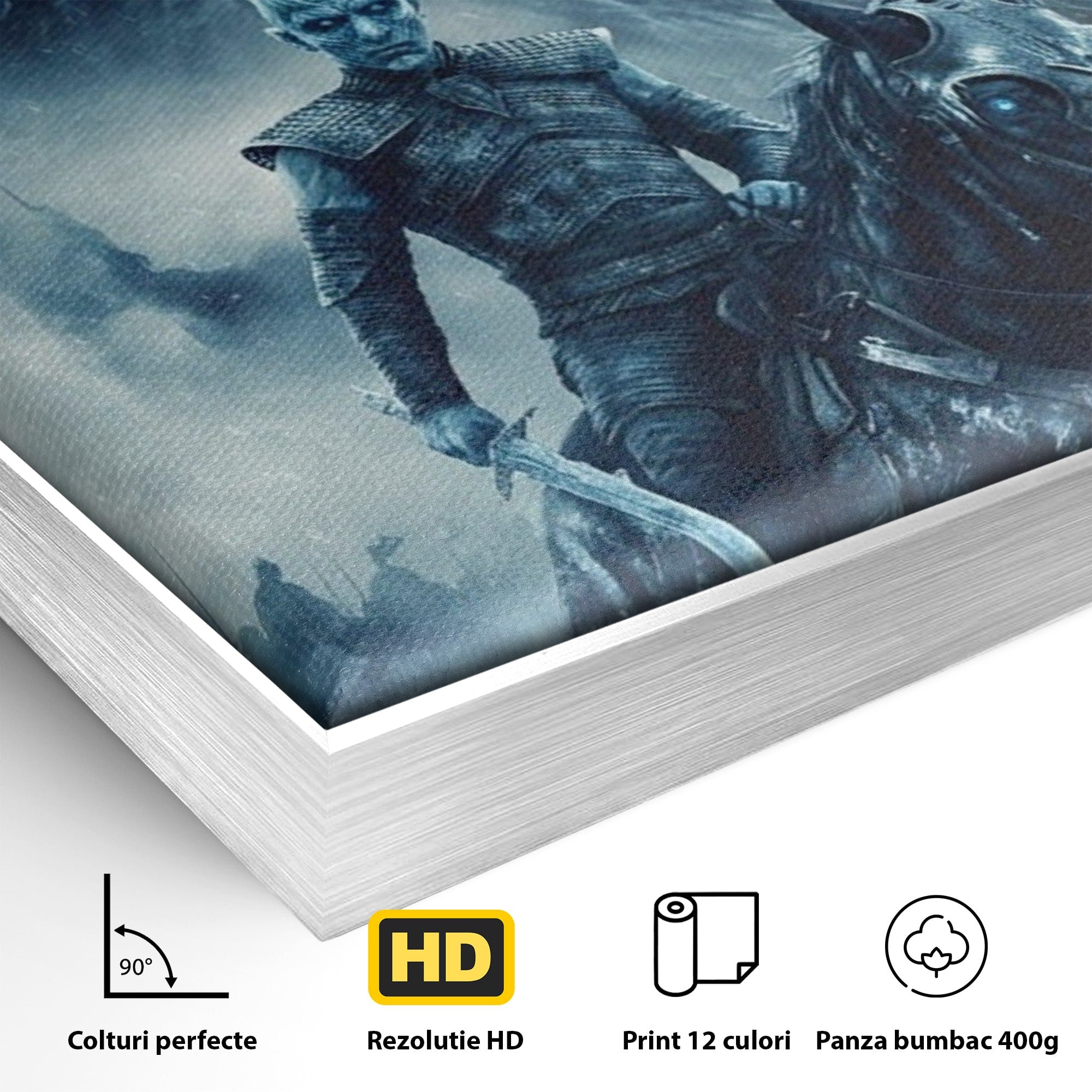 Tablou Canvas Premium LuxCanva® PI1194, Mostenirea Stark, Razboinic, Fantezie, Regele Noptii, Mister, Living, Dormitor, Culori Vibrante