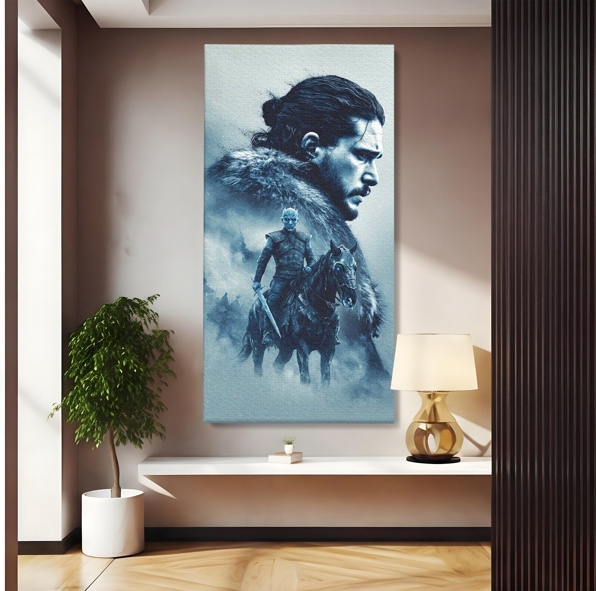 Tablou Canvas Premium LuxCanva® PI1194, Mostenirea Stark, Razboinic, Fantezie, Regele Noptii, Mister, Living, Dormitor, Culori Vibrante