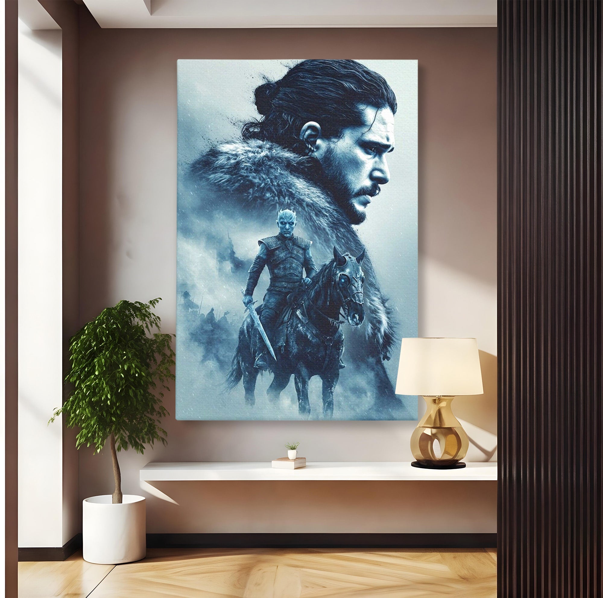 Tablou Canvas Premium LuxCanva® PI1194, Mostenirea Stark, Razboinic, Fantezie, Regele Noptii, Mister, Living, Dormitor, Culori Vibrante