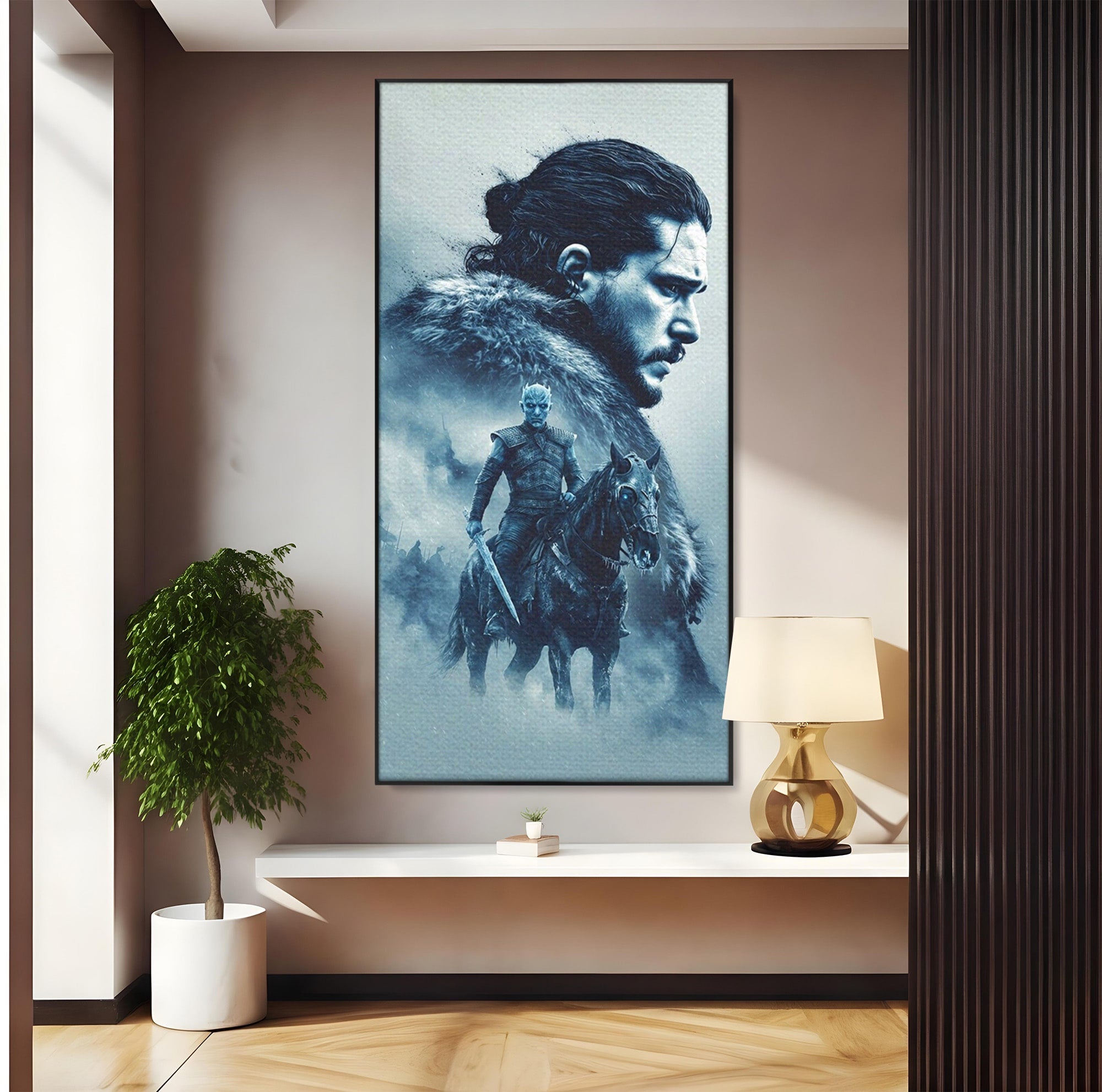 Tablou Canvas Premium LuxCanva® PI1194, Mostenirea Stark, Razboinic, Fantezie, Regele Noptii, Mister, Living, Dormitor, Culori Vibrante