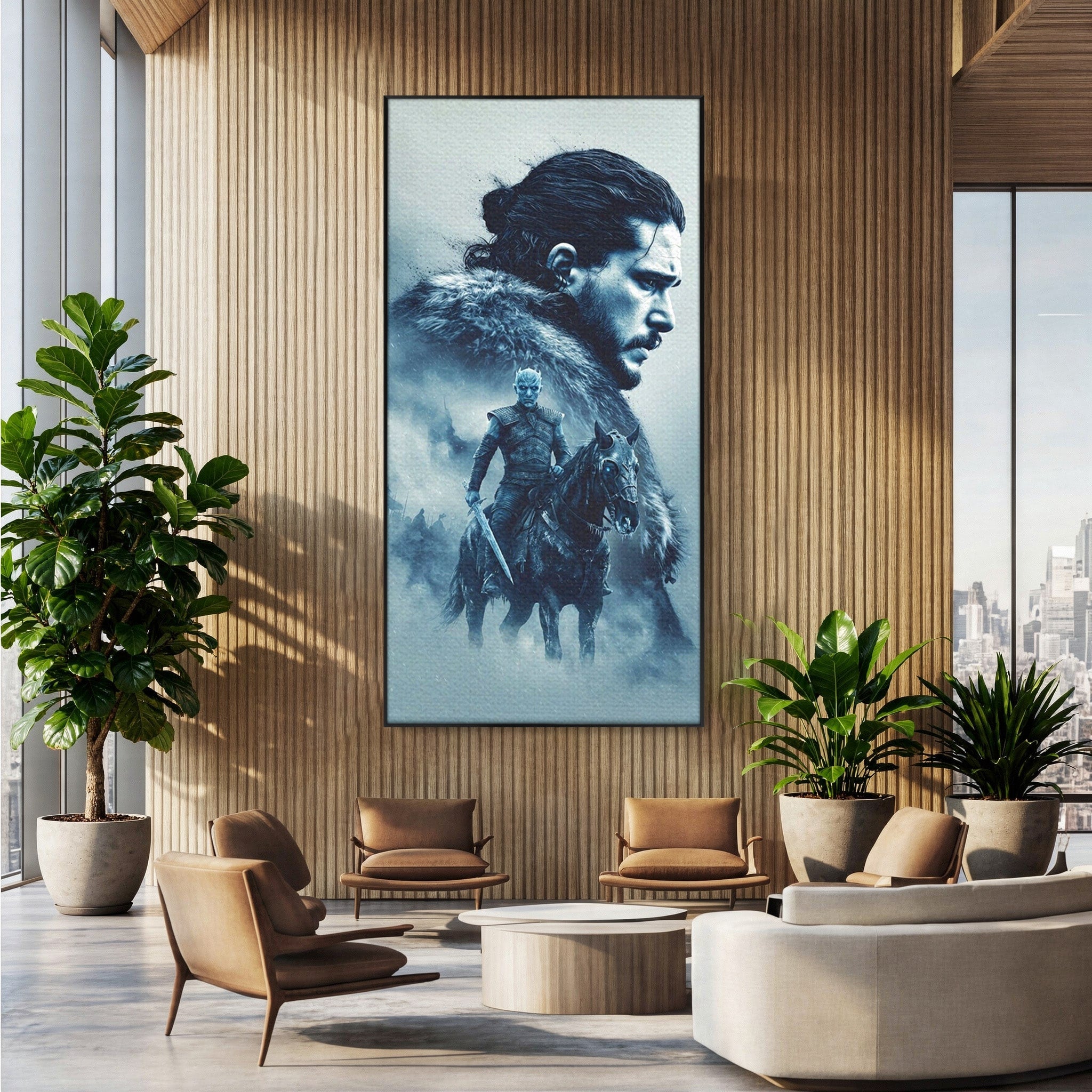 Tablou Canvas Premium LuxCanva® PI1194, Mostenirea Stark, Razboinic, Fantezie, Regele Noptii, Mister, Living, Dormitor, Culori Vibrante