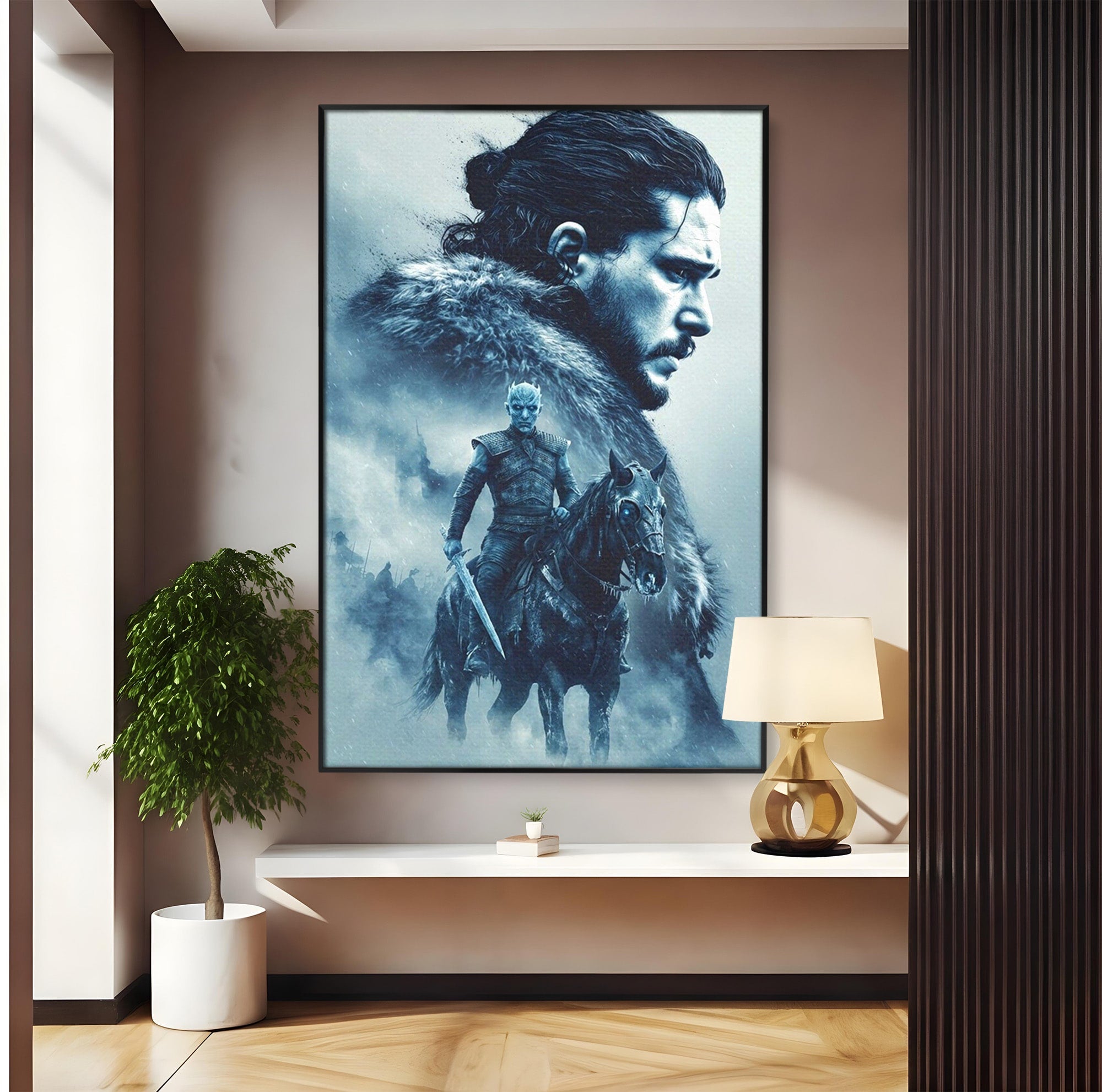 Tablou Canvas Premium LuxCanva® PI1194, Mostenirea Stark, Razboinic, Fantezie, Regele Noptii, Mister, Living, Dormitor, Culori Vibrante