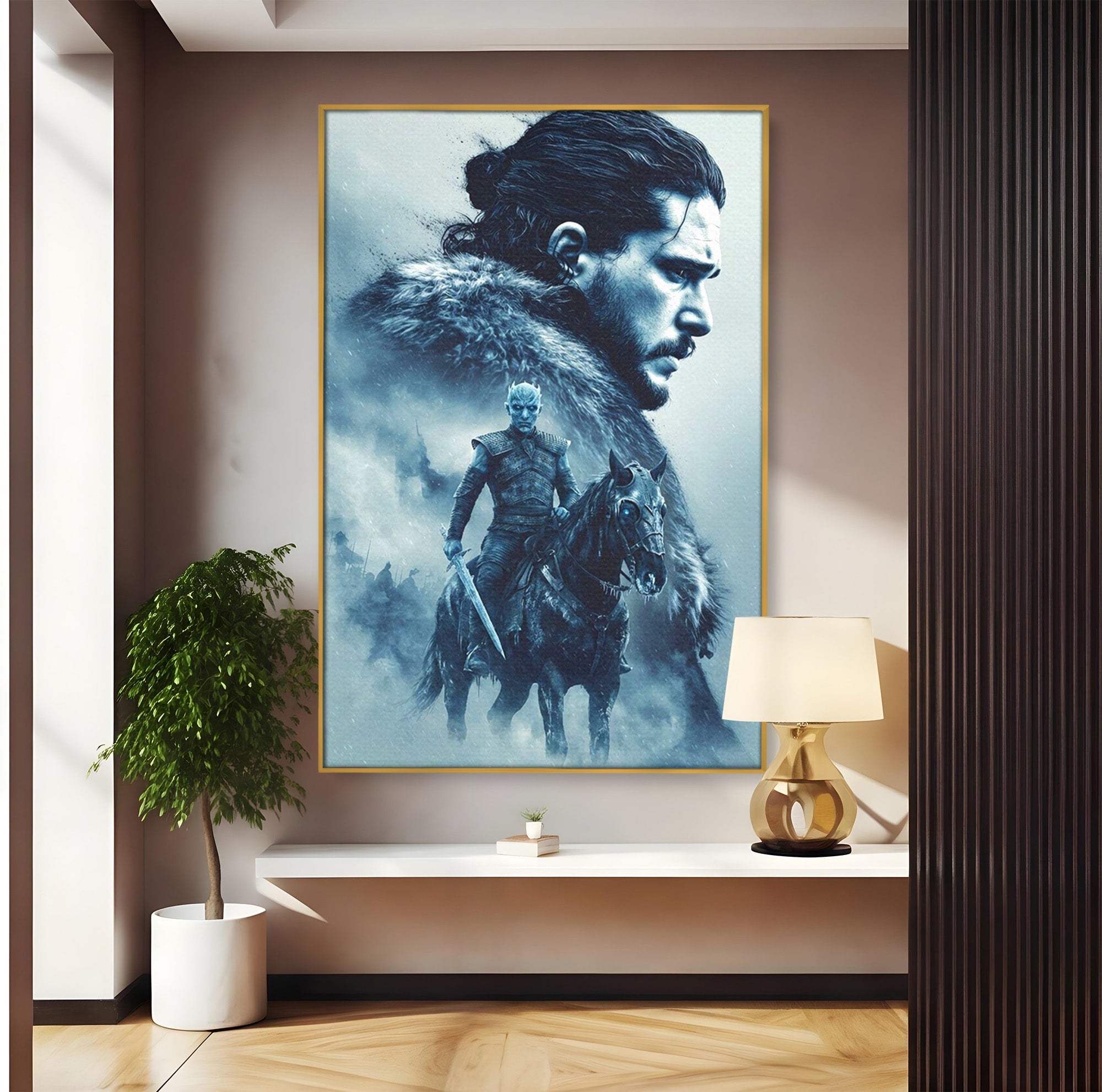 Tablou Canvas Premium LuxCanva® PI1194, Mostenirea Stark, Razboinic, Fantezie, Regele Noptii, Mister, Living, Dormitor, Culori Vibrante