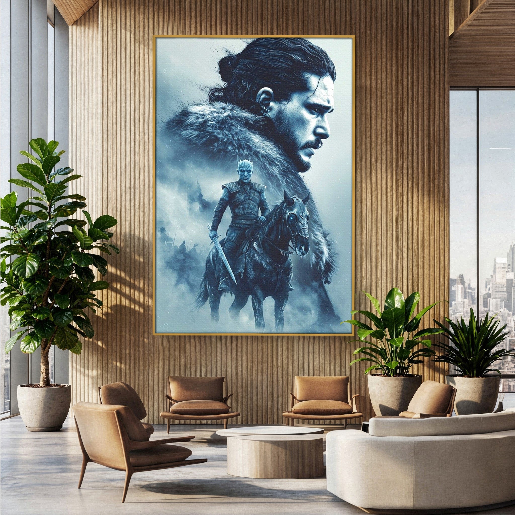 Tablou Canvas Premium LuxCanva® PI1194, Mostenirea Stark, Razboinic, Fantezie, Regele Noptii, Mister, Living, Dormitor, Culori Vibrante