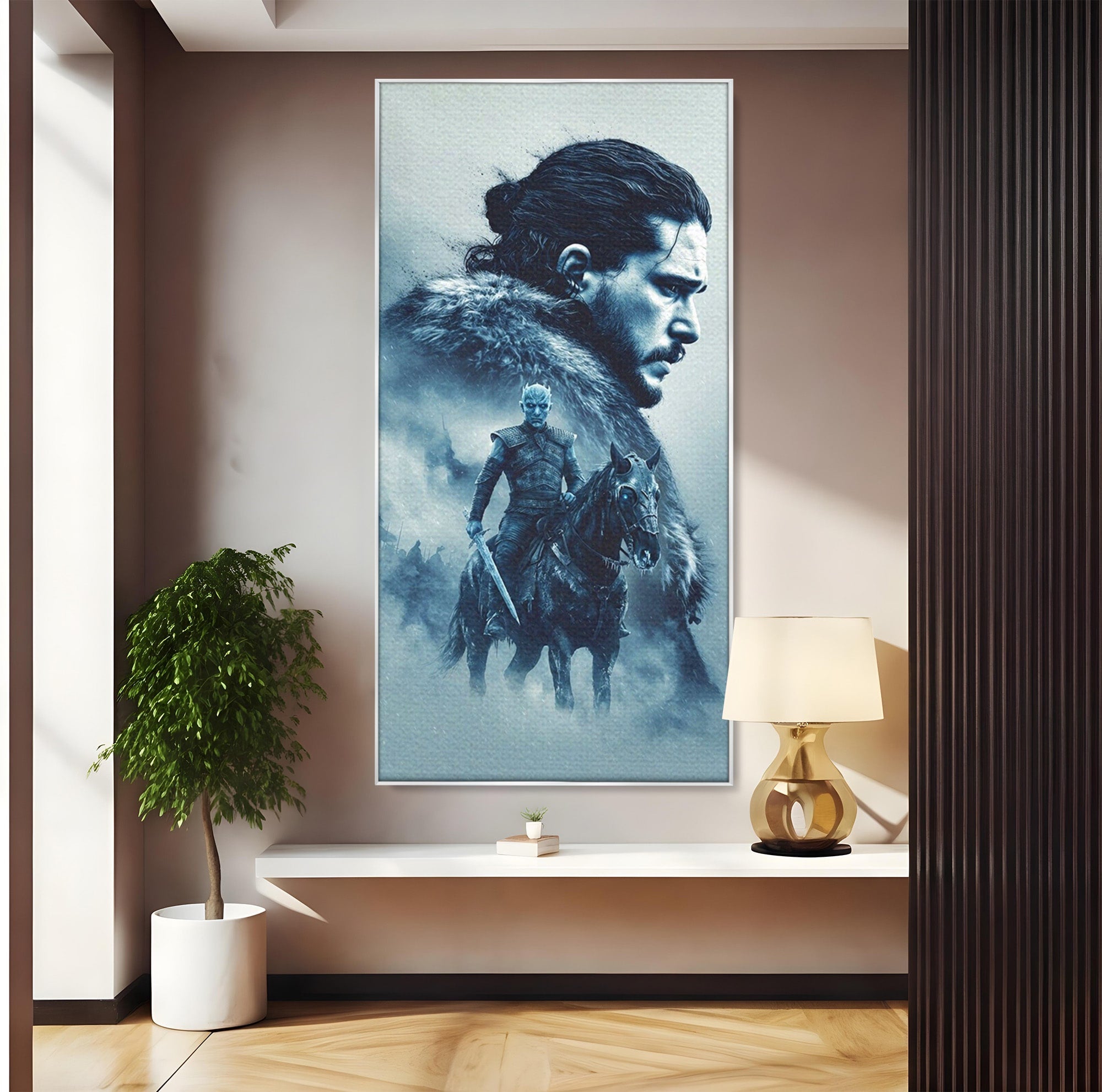Tablou Canvas Premium LuxCanva® PI1194, Mostenirea Stark, Razboinic, Fantezie, Regele Noptii, Mister, Living, Dormitor, Culori Vibrante