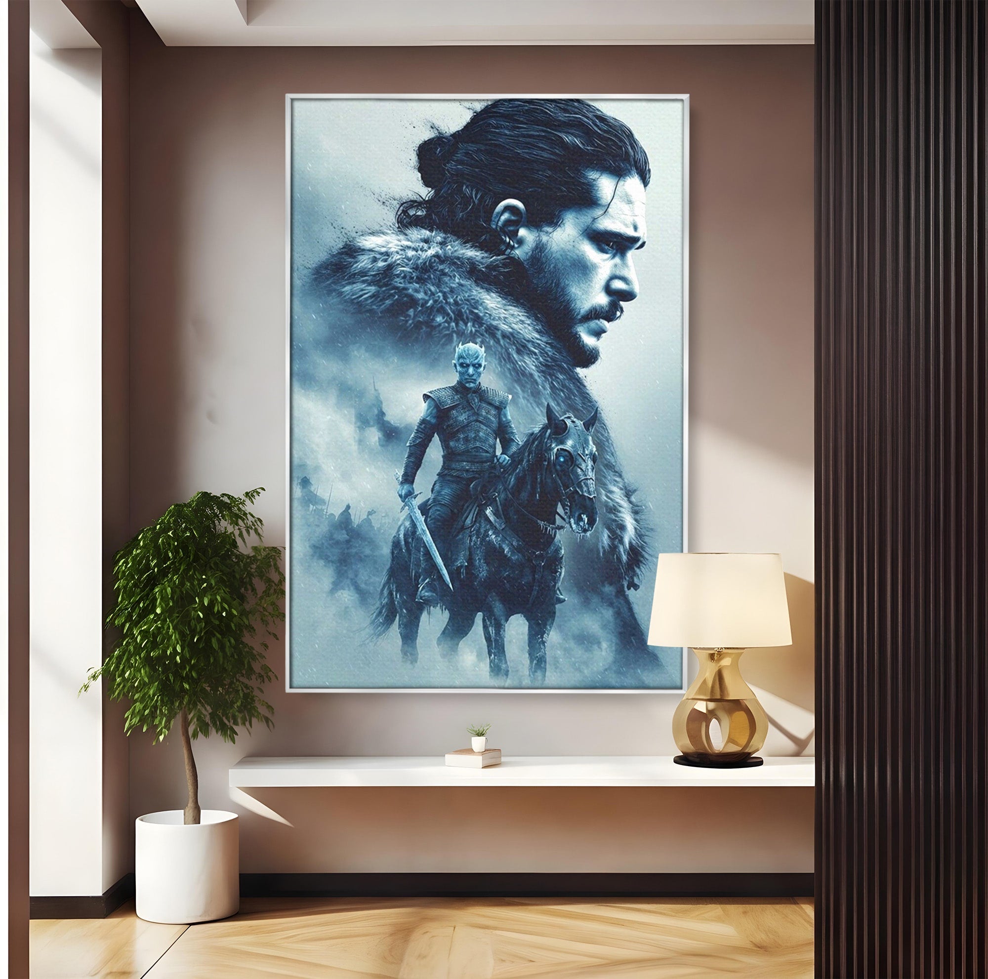 Tablou Canvas Premium LuxCanva® PI1194, Mostenirea Stark, Razboinic, Fantezie, Regele Noptii, Mister, Living, Dormitor, Culori Vibrante