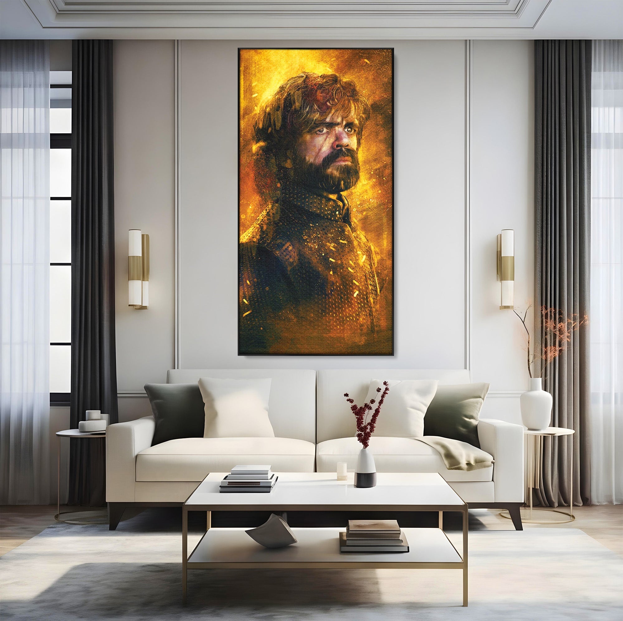 Tablou Canvas Premium LuxCanva® PI1195, Tyrion Lannister, Serial, Regal, Personaj, Fantezie, Living, Culori Vibrante