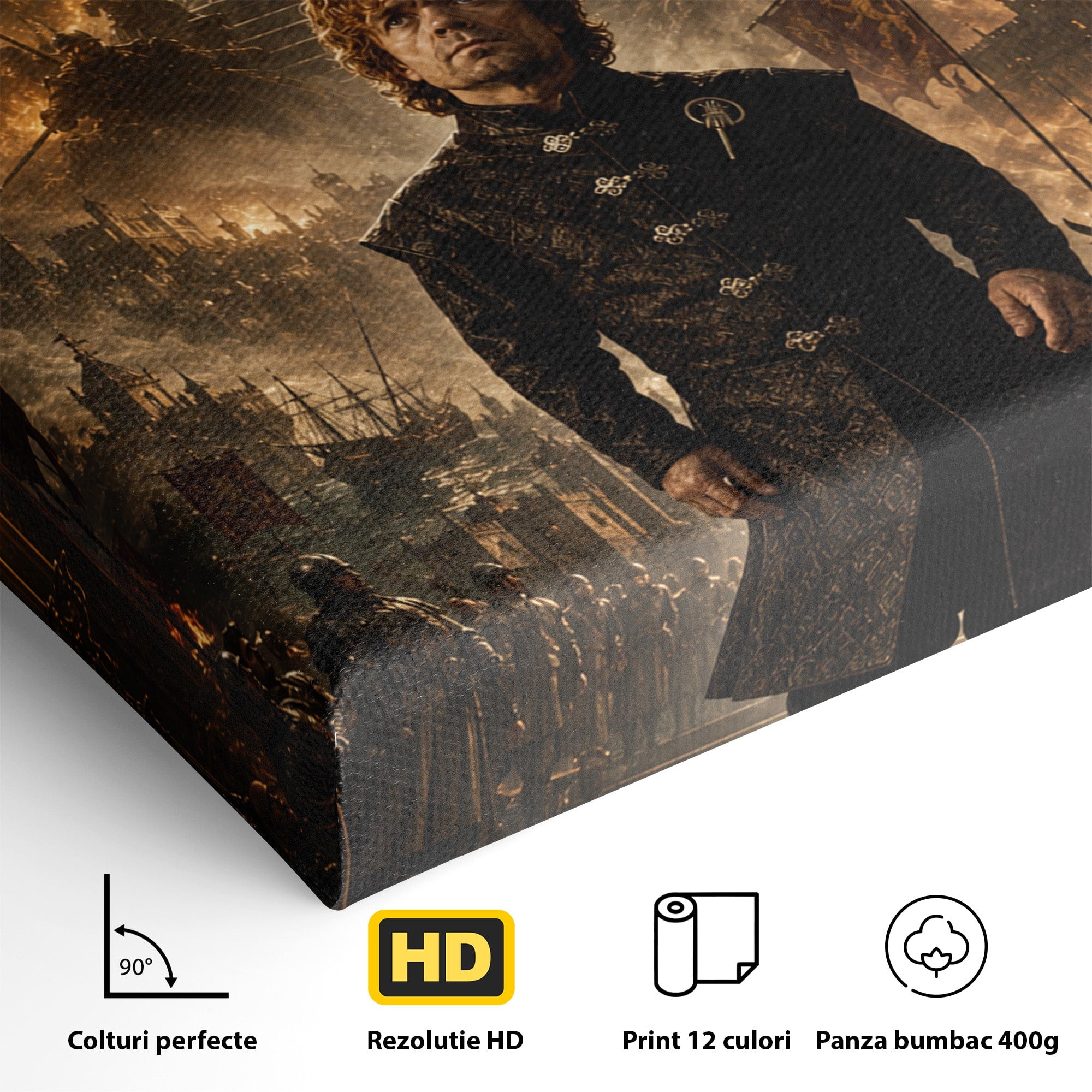 Tablou Canvas Premium LuxCanva® PI1196, Drumul Catre Coroana, Regat, Fantezie, Tron, Personaje, Dormitor, Culori Vibrante